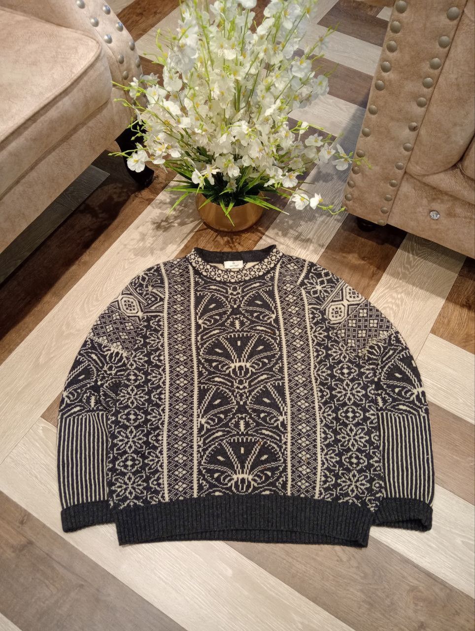 Aigner VINTAGE AIGNER KNITTED SWEATER - SIZE S DARK GREY Size US S / EU 44-46 / 1 - 2 Thumbnail