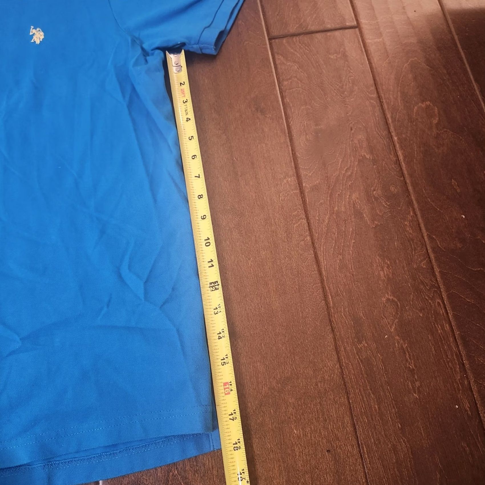 Vintage US Polo Assn. Men's Polo Shirt Blue Short Sleeve Large Regular Cotton Solid Collared Logo Sports Golf Walking Travel Casual Spring Summer Fall Mens Size US L / EU 52-54 / 3 - 7 Thumbnail