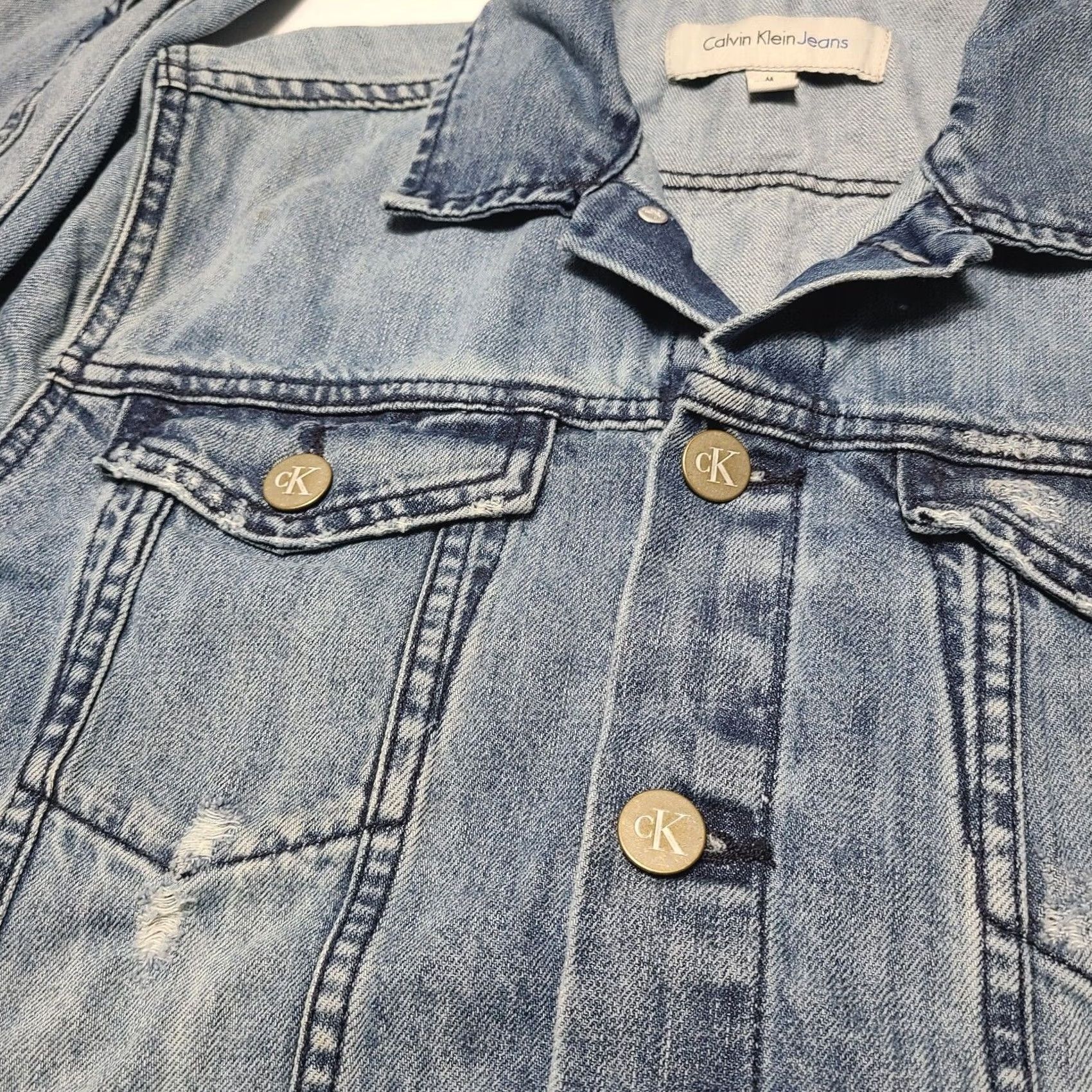 Calvin Klein VINTAGE Calvin Klein Women's Jacket Denim Jean Wash Medium 90s Y2K Blue Regular Size M Womens Jacket Size 32" / US 10 / IT 46 - 3 Thumbnail