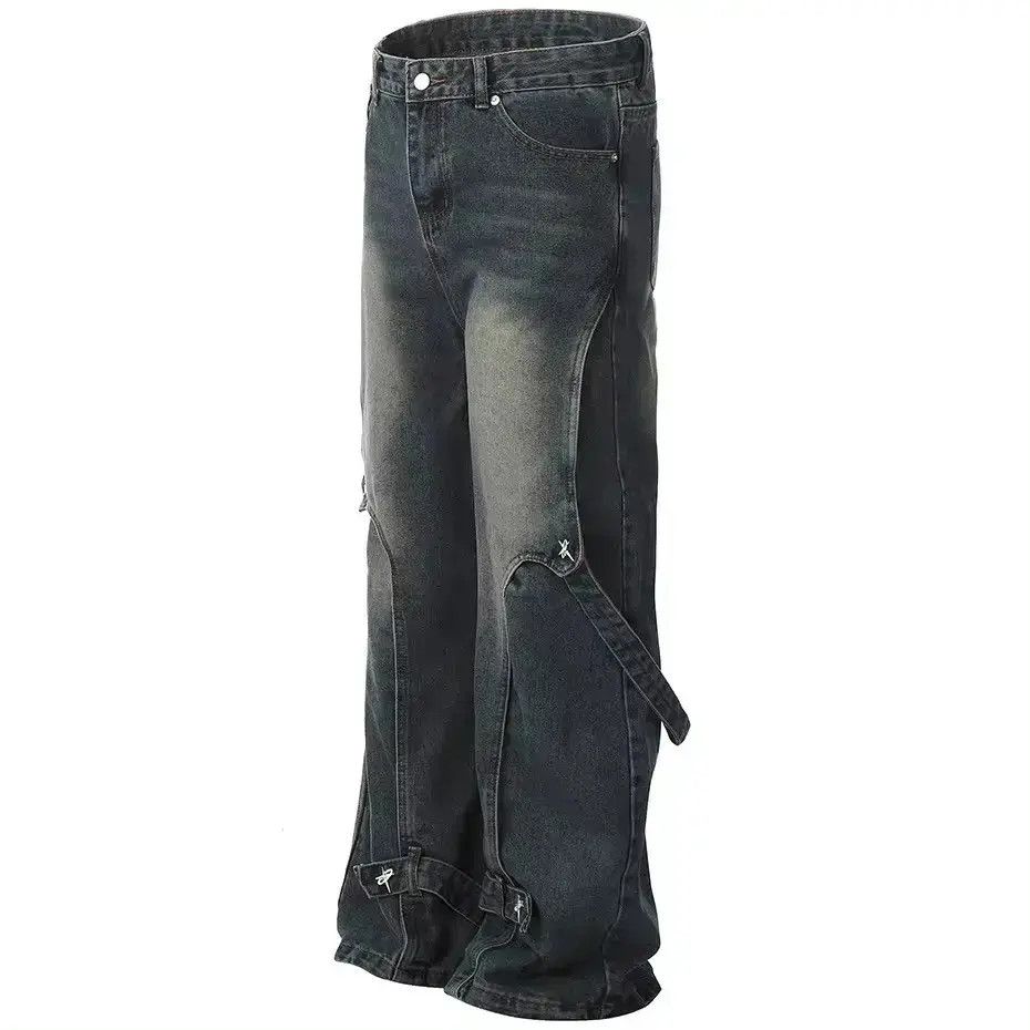 Japanese Brand Design Hip Hop Baggy Washed Retro Loose Jeans y2k Size US 34 / EU 50 - 2 Thumbnail