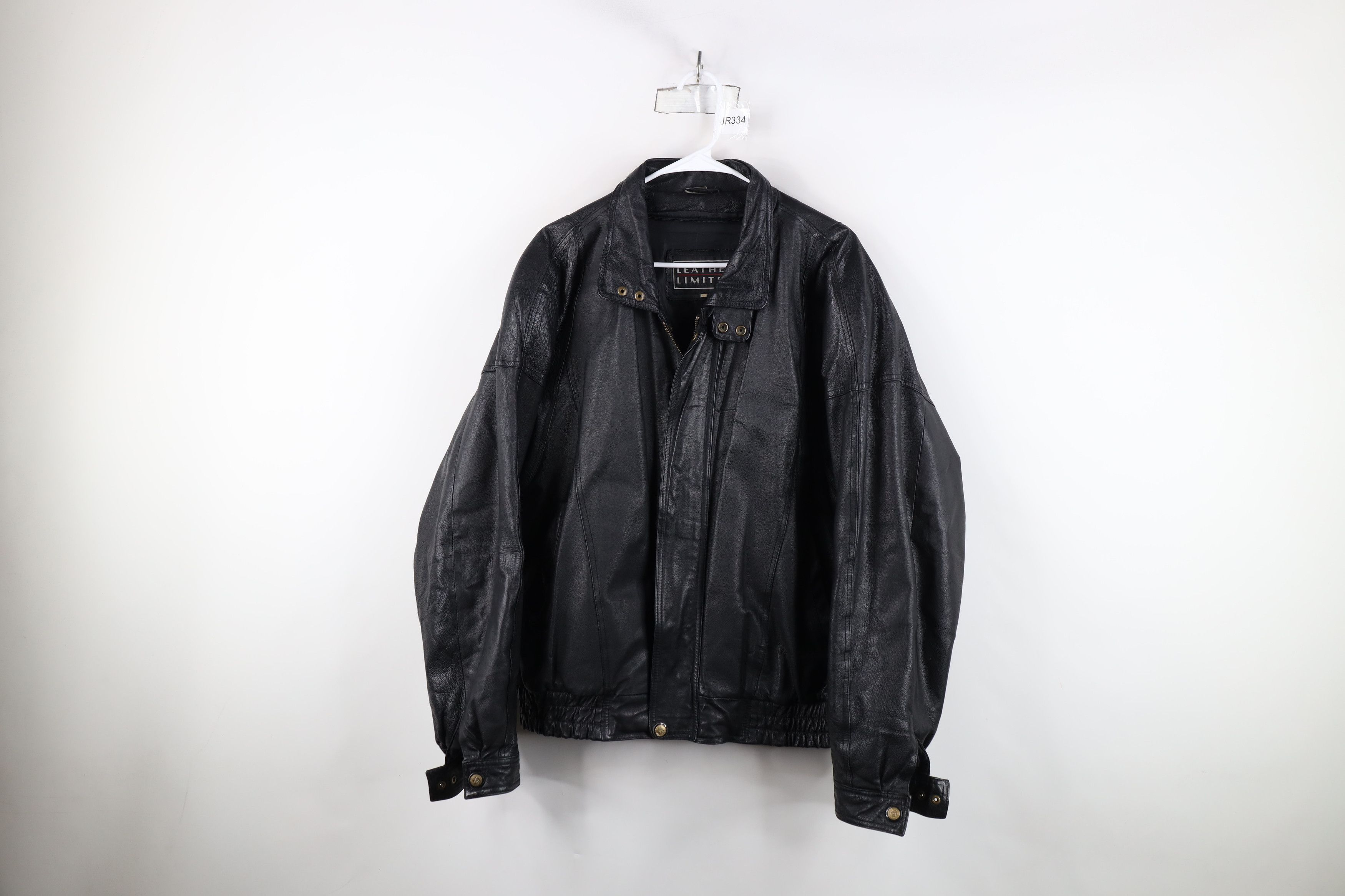 Vintage Vintage 90s Streetwear Leather Flight Bomber Jacket Black Size US L / EU 52-54 / 3 - 1 Thumbnail