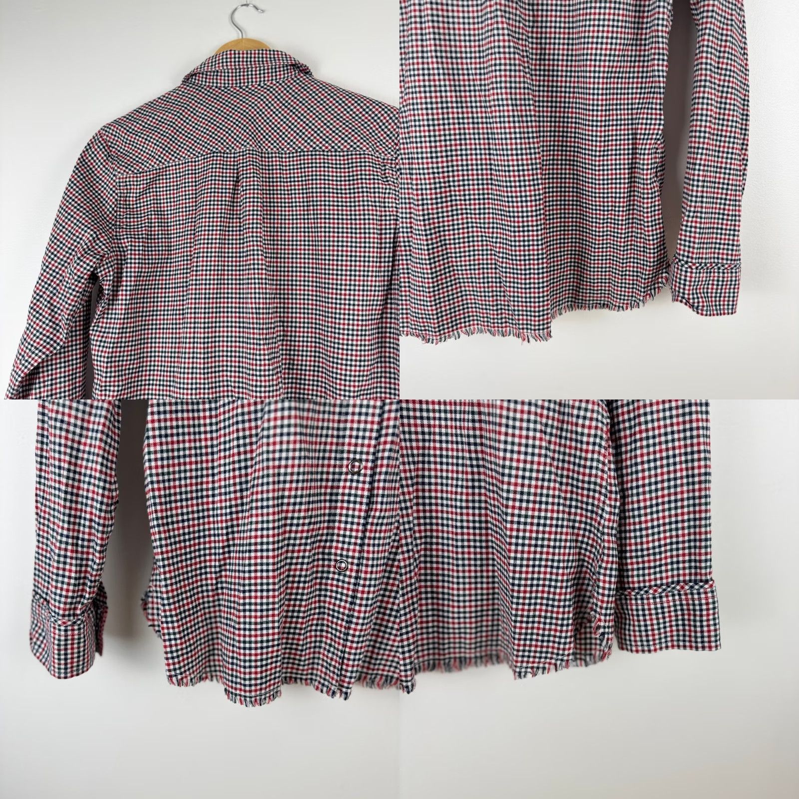 Eddie Bauer Eddie Bauer Womens Shirt S Red Gingham Plaid Long Sleeve Button Up Raw Hem Size S / US 4 / IT 40 - 8 Thumbnail