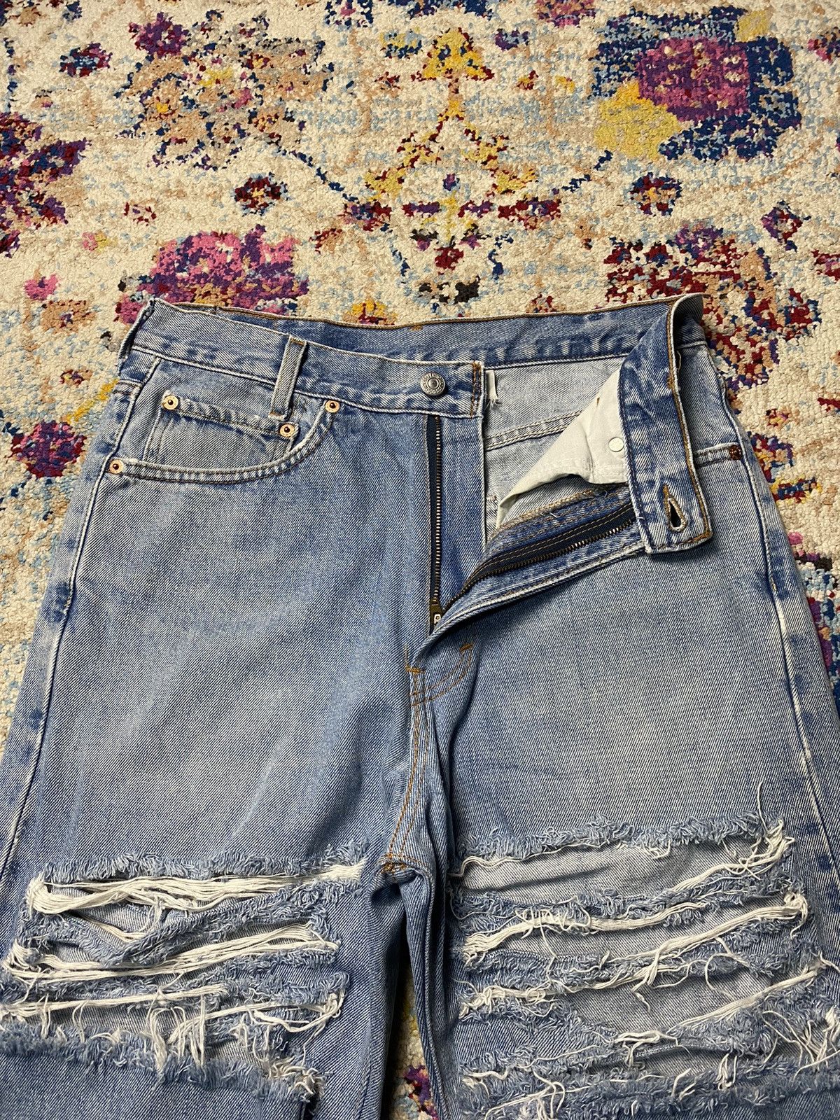 Levi's Levis Lot 550 Custom Destroyed Jeans Relaxed Fit Denim W30 Size US 30 / EU 46 - 8 Thumbnail