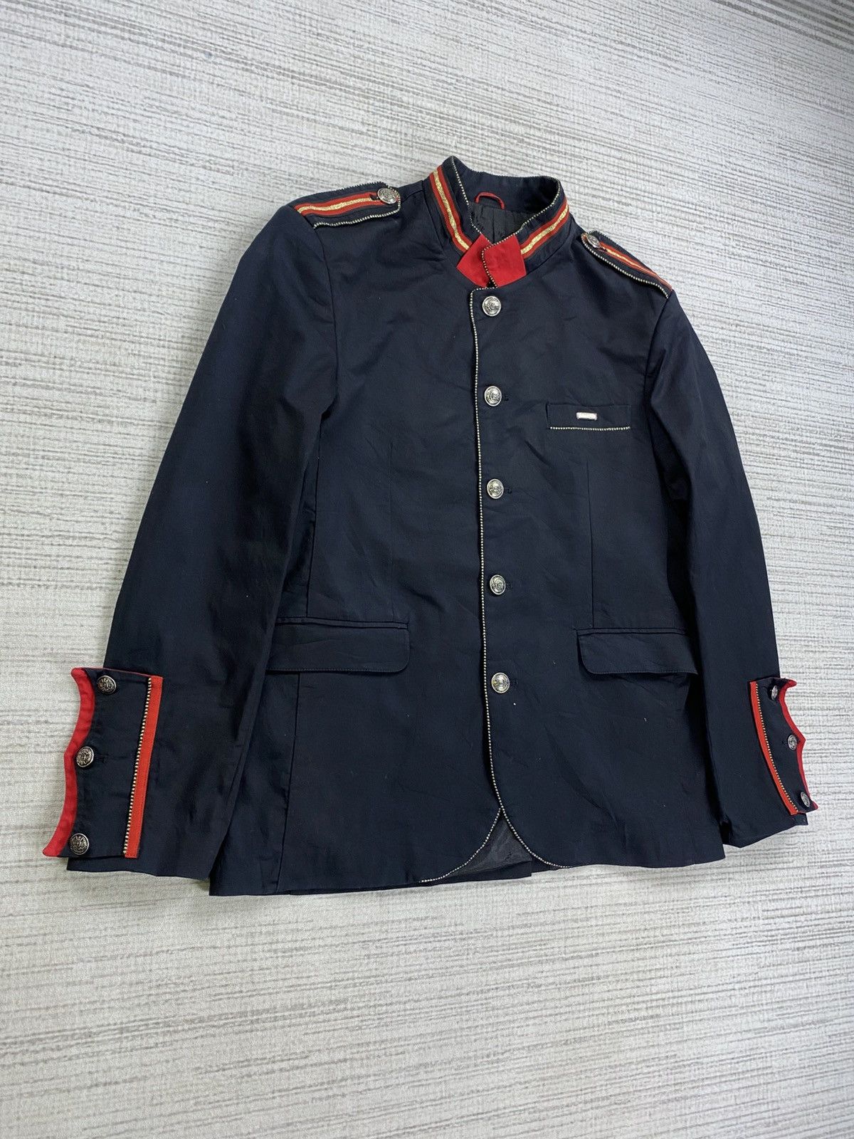 Le Grande Bleu (L.G.B.) Vintage Mondo Military Uniform Button Suit Jacket Size US M / EU 48-50 / 2 - 3 Thumbnail
