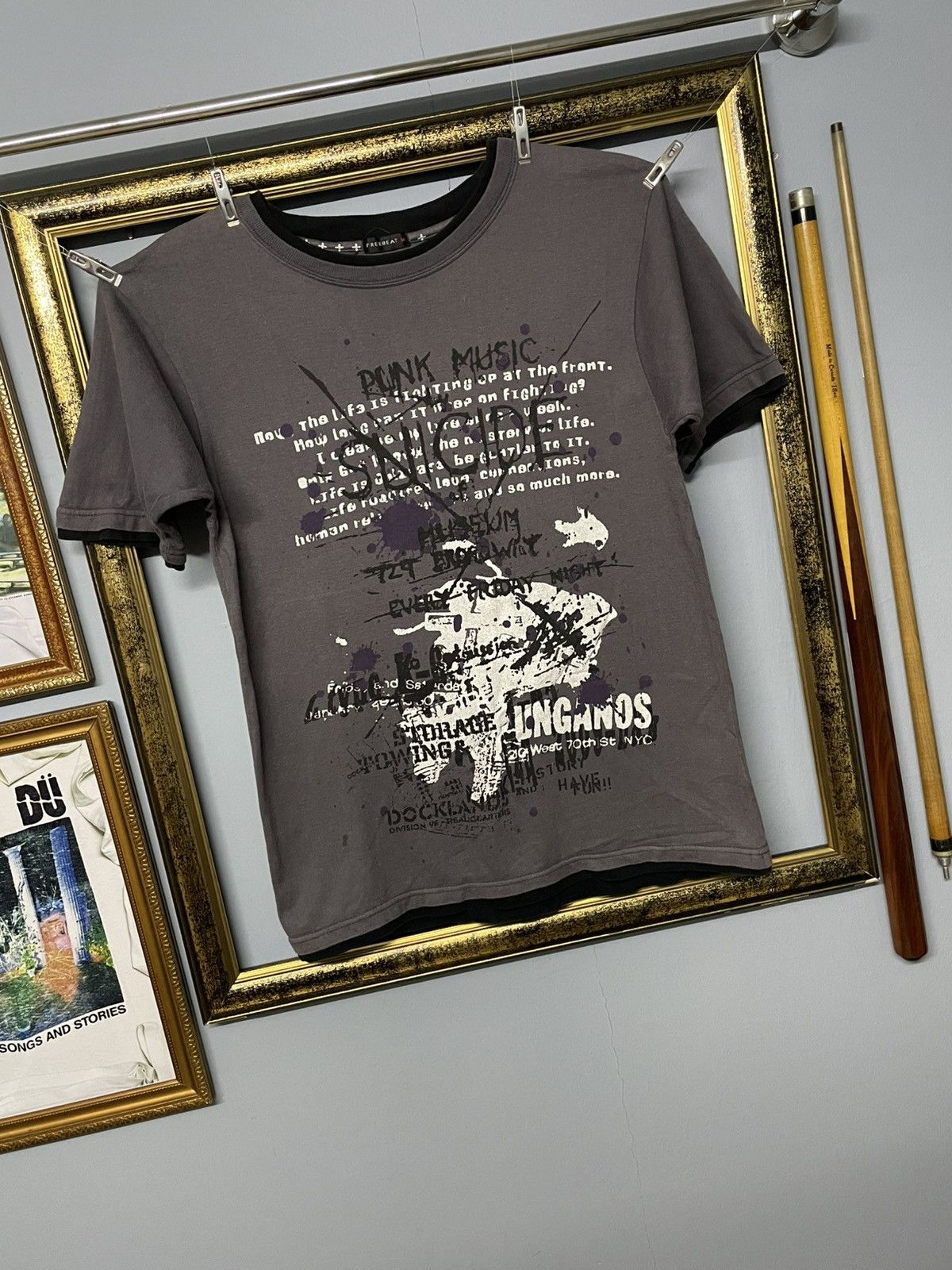 Japanese Brand Vintage 90s Japan Designer Free Beat Punk Music Suicide Tee Size US S / EU 44-46 / 1 - 2 Thumbnail