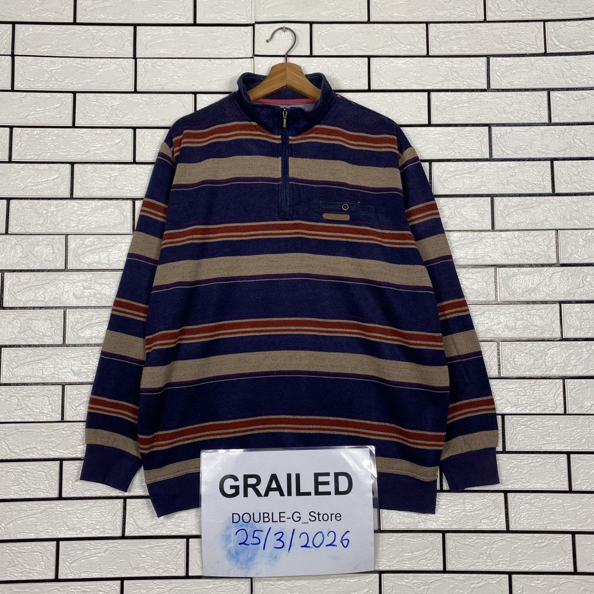 Japanese Brand Vintage Sweatshirt Striped Nicole Morrison Issey Miyake Size US L / EU 52-54 / 3 - 1 Thumbnail