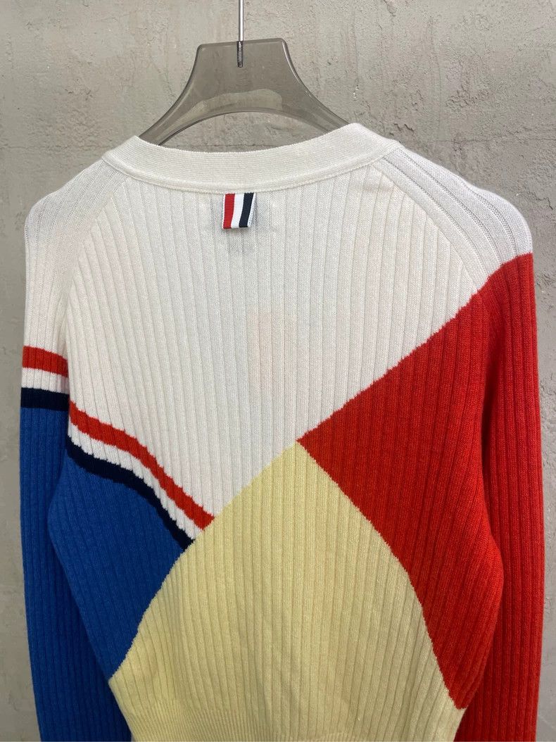 Thom Browne Thom browne Size 2 Colorful striped cashmere cardigan jack Size M / US 6-8 / IT 42-44 - 4 Thumbnail