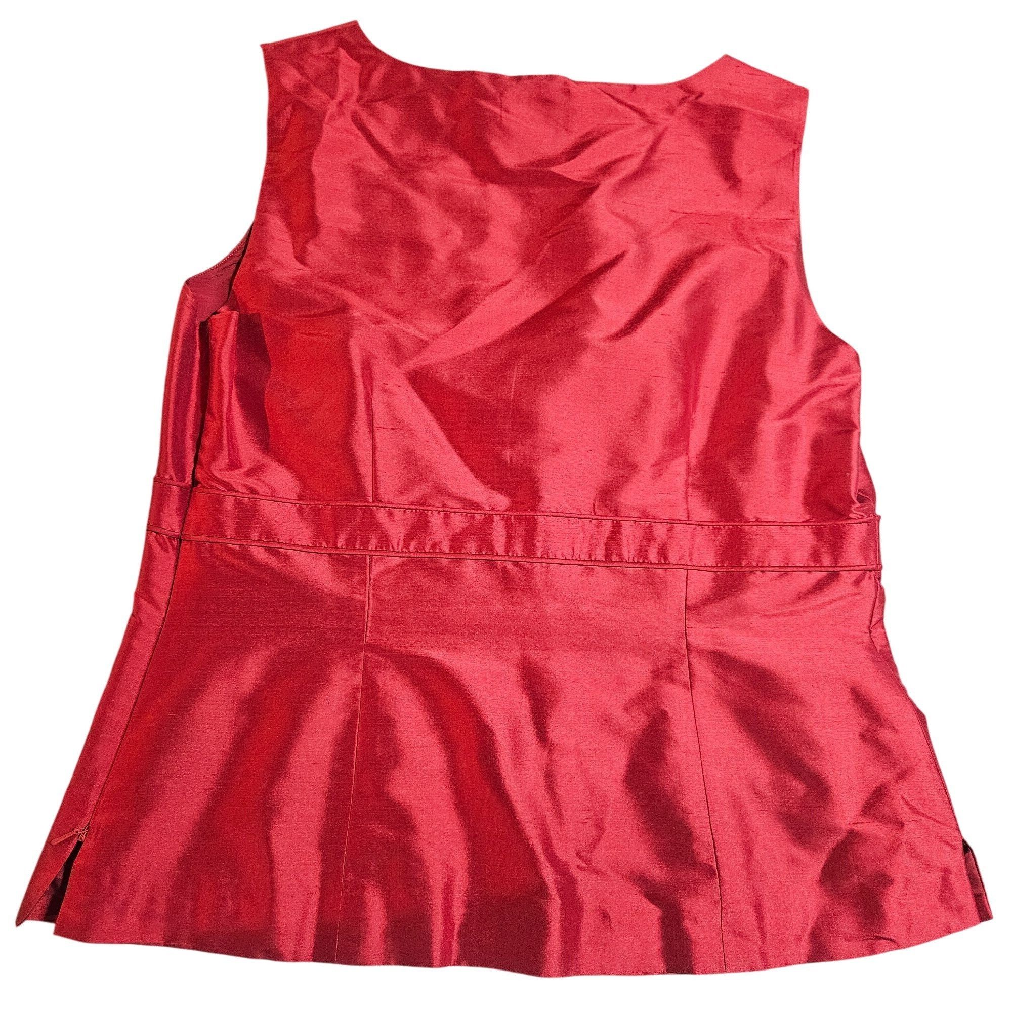 Talbots Talbots Women's Silk Top Red Medium Holiday Glam Minimalist Size XL / US 12-14 / IT 48-50 - 10 Thumbnail