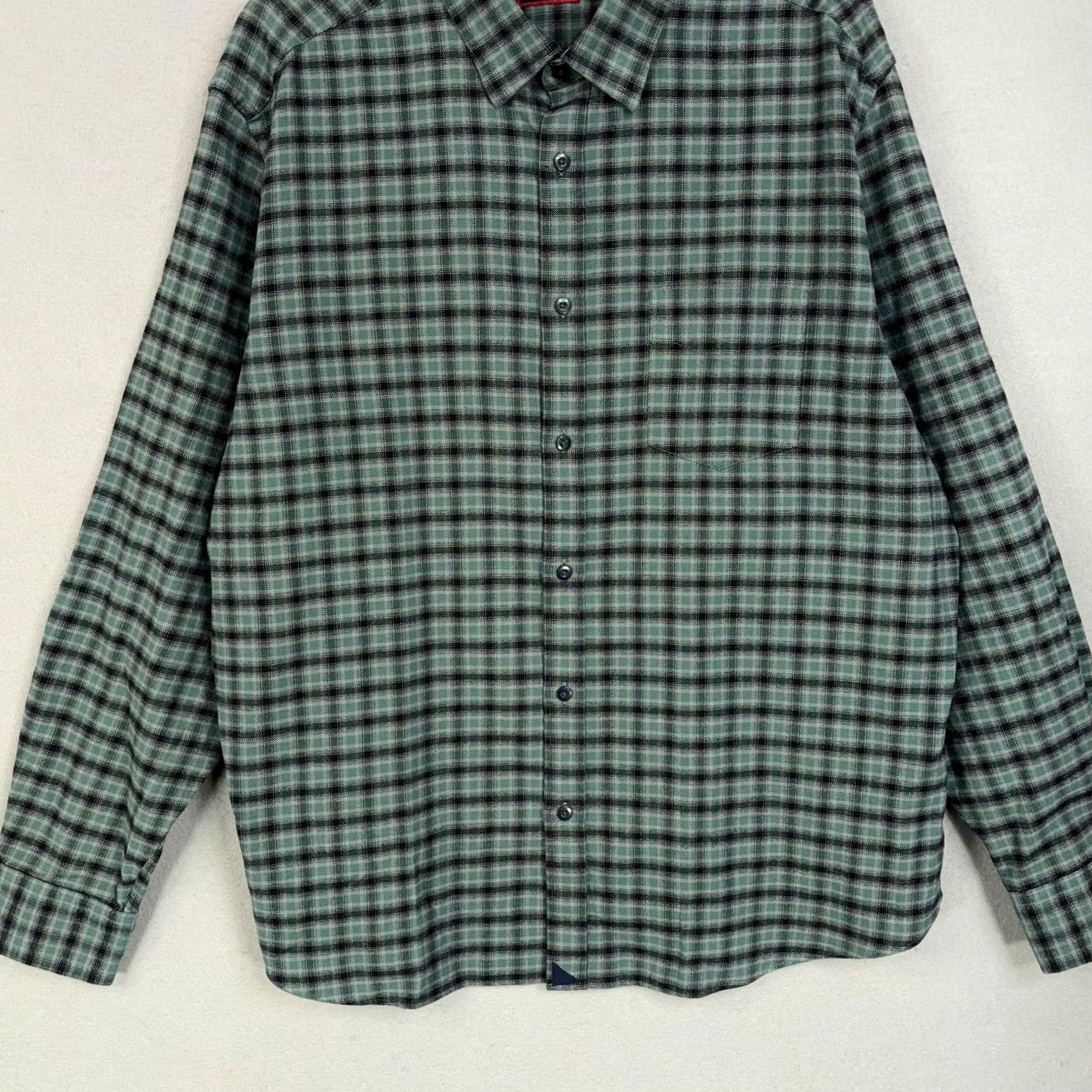 UNTUCKit UNTUCKit Shirt Mens 2XL Green Plaid Flannel Long Sleeve Button Front Casual Size US XXL / EU 58 / 5 - 3 Thumbnail
