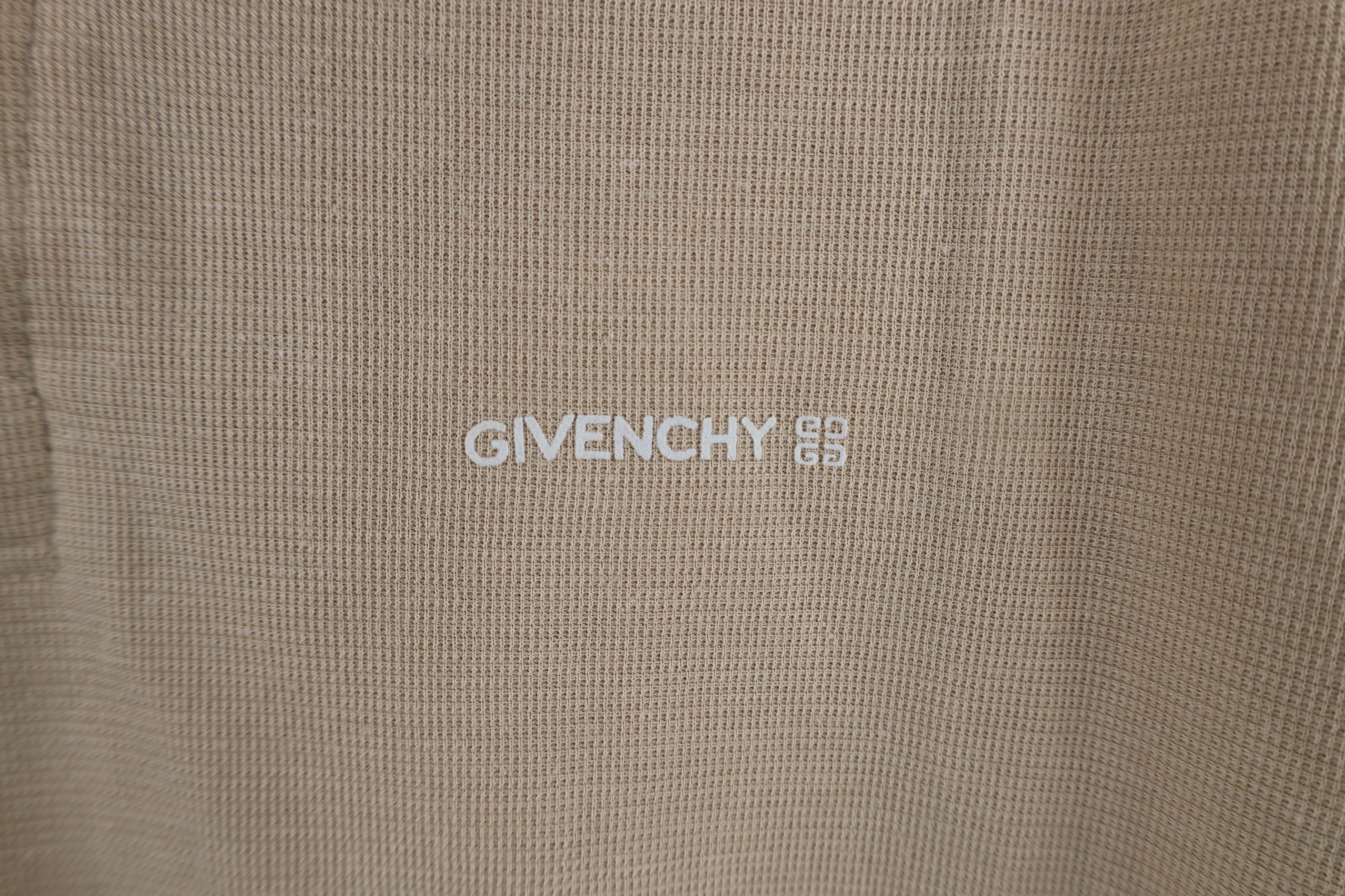Vintage Vintage 70s Givenchy Spell Knit Collared Polo Shirt Beige Size US M / EU 48-50 / 2 - 4 Thumbnail