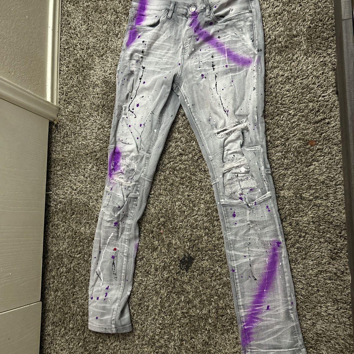 rue21 grey and purple jeans Size US 34 / EU 50 - 7 Thumbnail