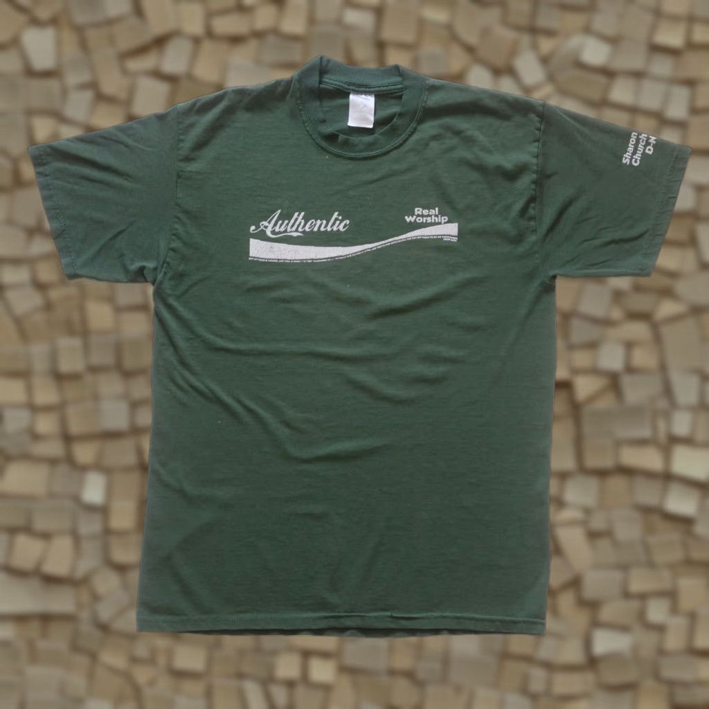 Vintage VINTAGE Coca-Cola T-Shirt Green 90s Retro JESUS BIBLE JOHN 4:25 VTG MEN L Size: L Size US L / EU 52-54 / 3 - 1 Thumbnail