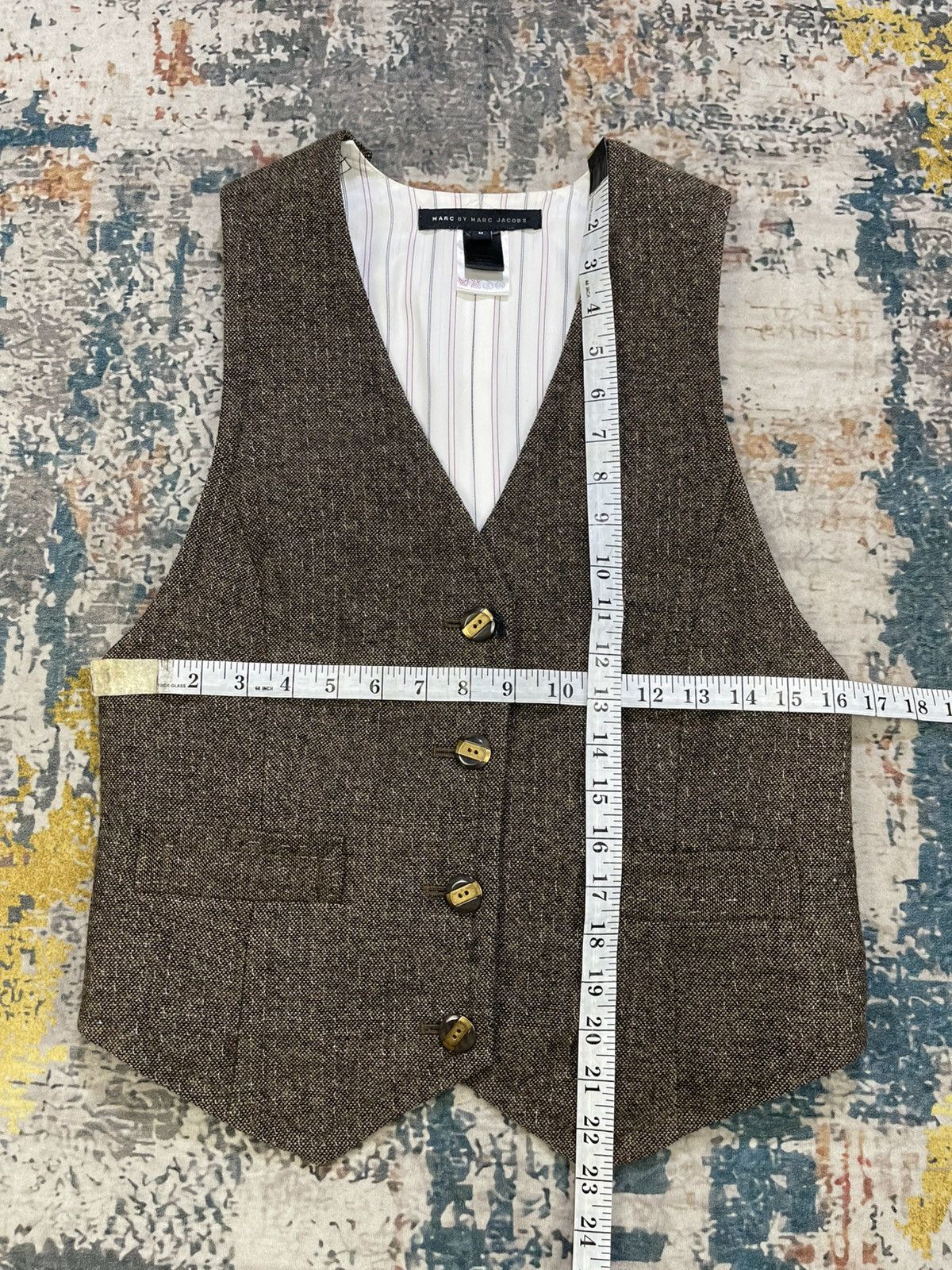 Marc by Marc Jacobs Marc By Marc Jacobs Wool Tweed Waistcoat Size M / US 6-8 / IT 42-44 - 7 Thumbnail