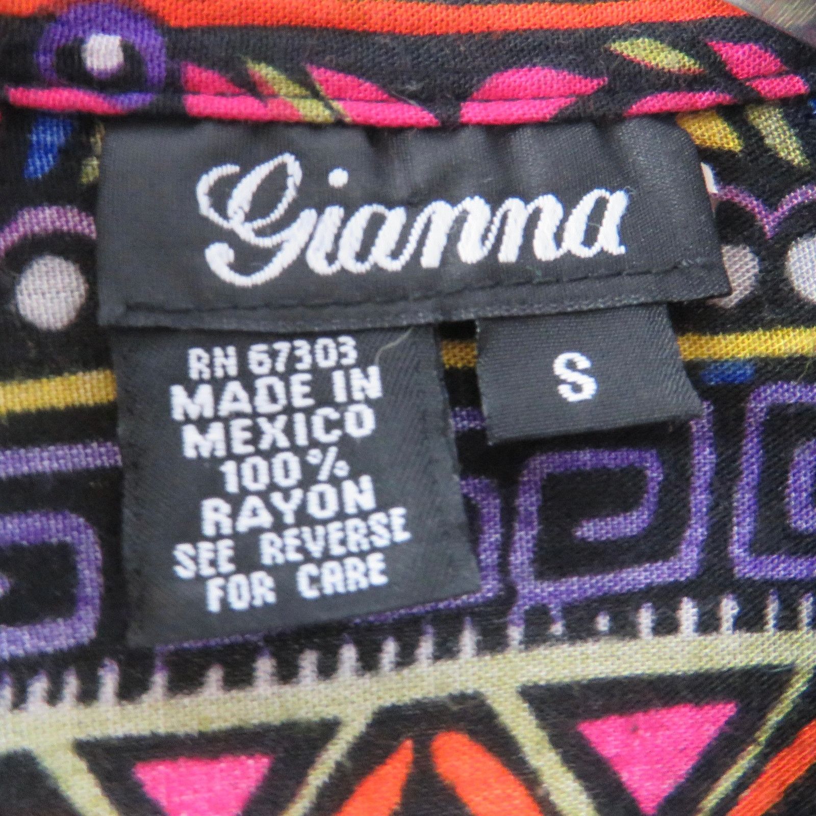 Vintage 90s Rainbow Geometric Button Down Casual Blouse Small Size S / US 4 / IT 40 - 4 Thumbnail