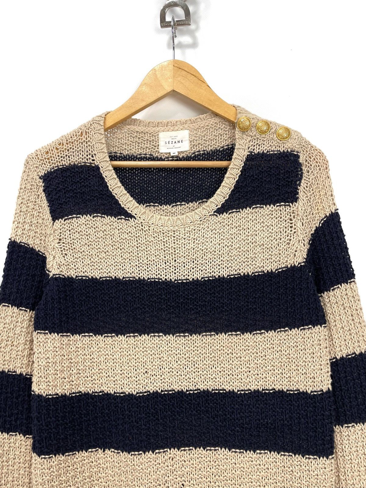 Sezane Sézane Marinière Striped Cotton Knit Sweater – Size M Size M / US 6-8 / IT 42-44 - 6 Thumbnail