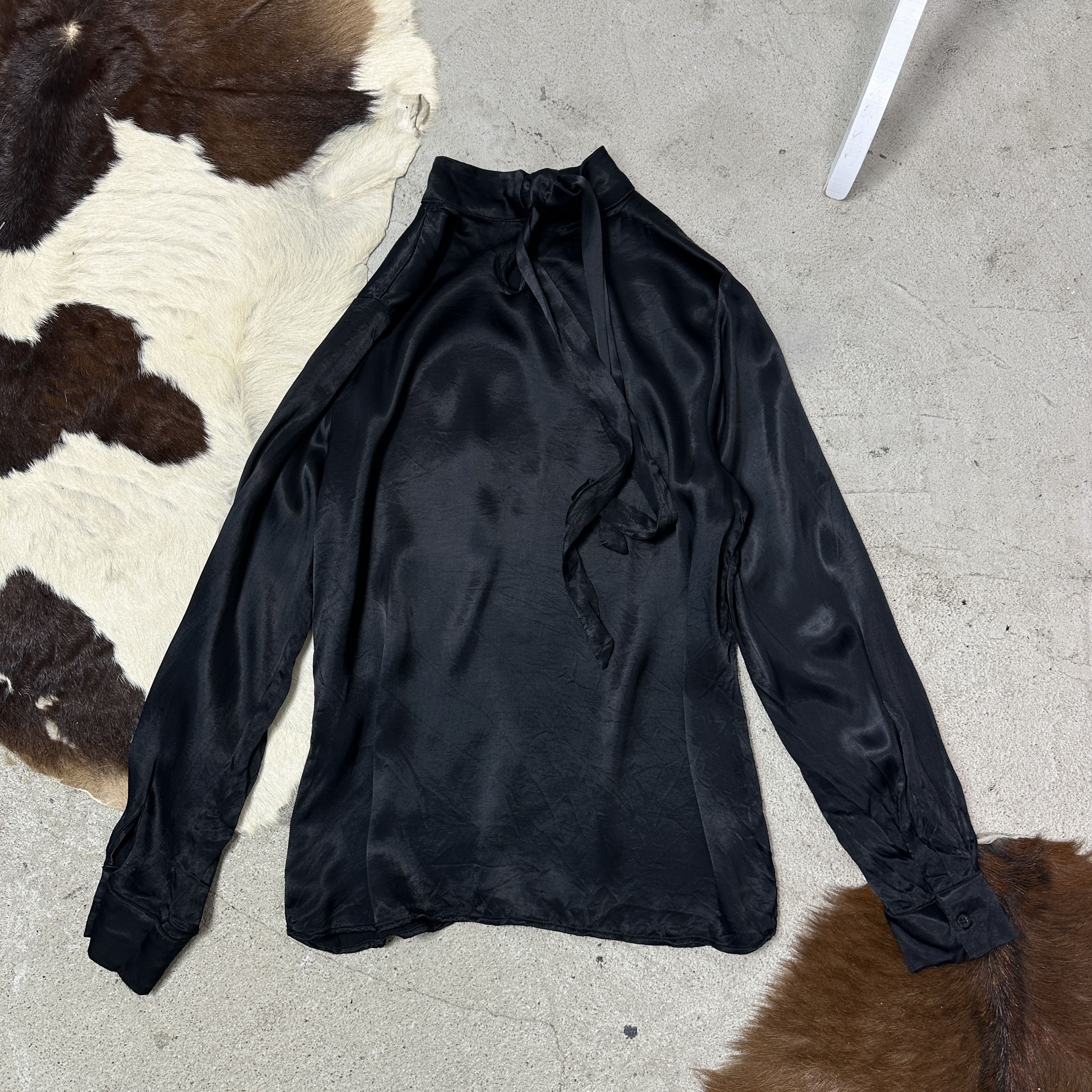 Vintage Vintage Avant Garde Satin Neck Wrap Shirt Y2K Size M / US 6-8 / IT 42-44 - 6 Thumbnail