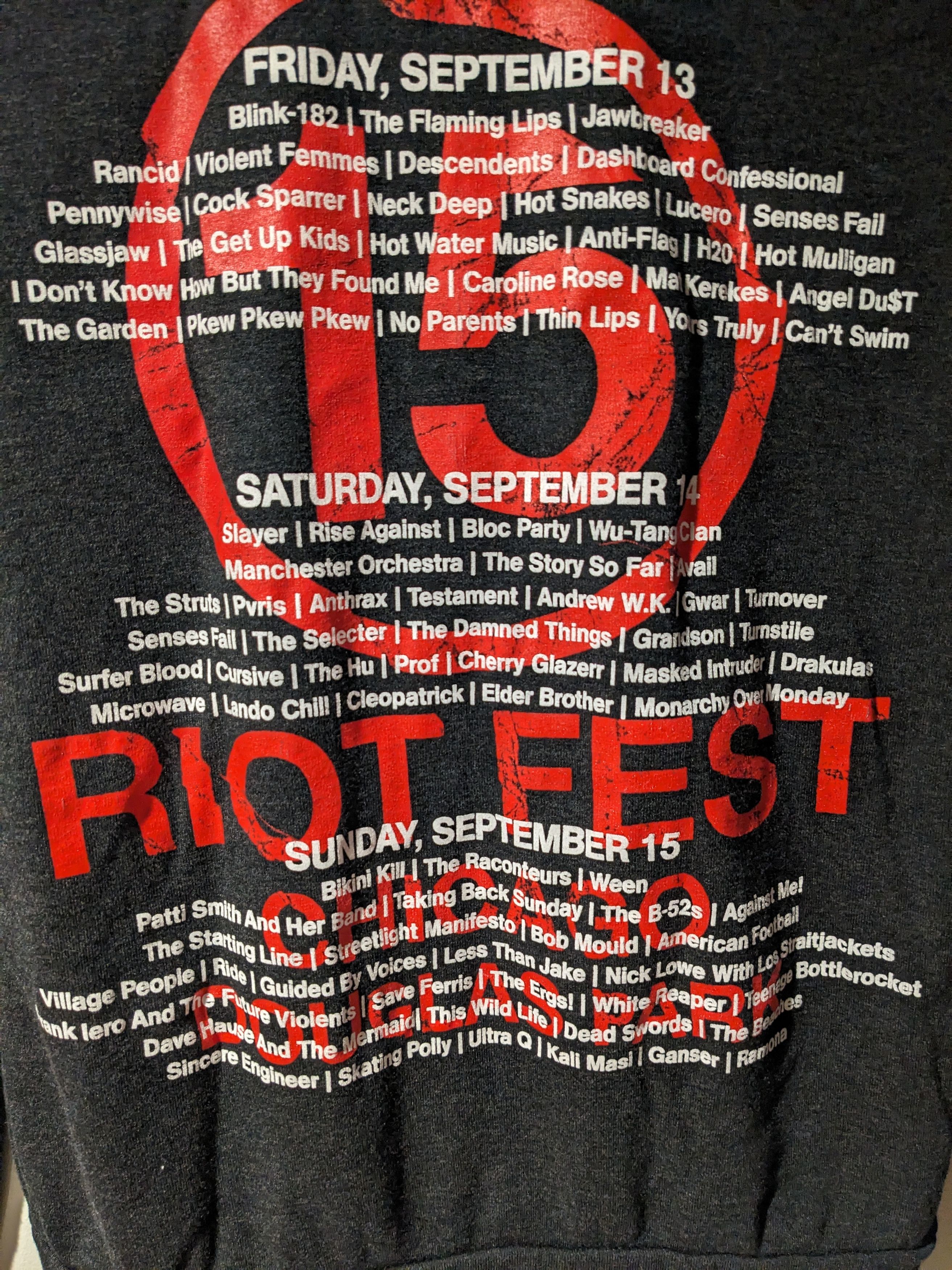 Band Tees Riot Fest 15 Chicago 2019 Black Small Full Zip Hoodie Size US S / EU 44-46 / 1 - 2 Thumbnail