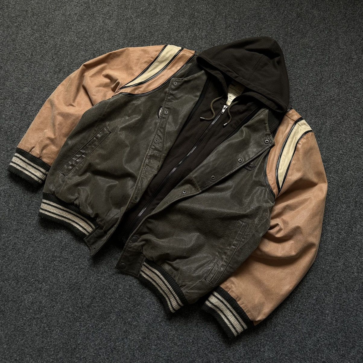 20471120 VTG Mans Leather Jacket With Hood Tom Tailor Size XL Hype Size US XL / EU 56 / 4 - 3 Thumbnail