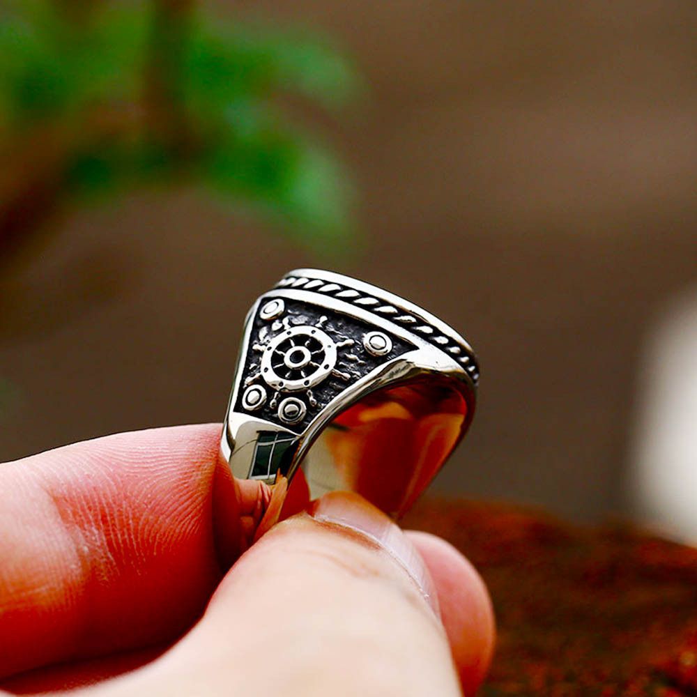 Jewelry × Vintage SIZE 10 Pirate Double Knife Skull Steel Viking Ring Size ONE SIZE - 5 Thumbnail