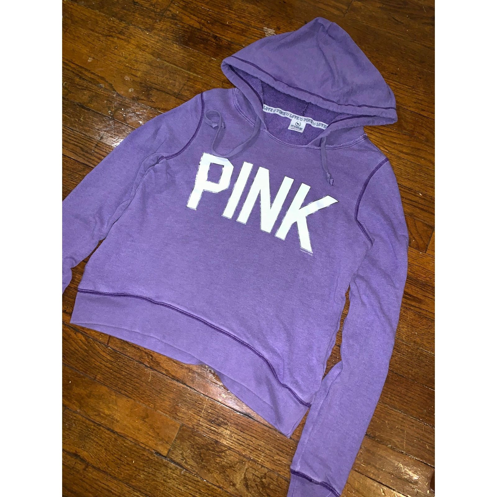 Victoria's Secret Victoria’s Secret PINK Hoodie XS Purple Spell Out Pullover Size XS / US 0-2 / IT 36-38 - 5 Thumbnail