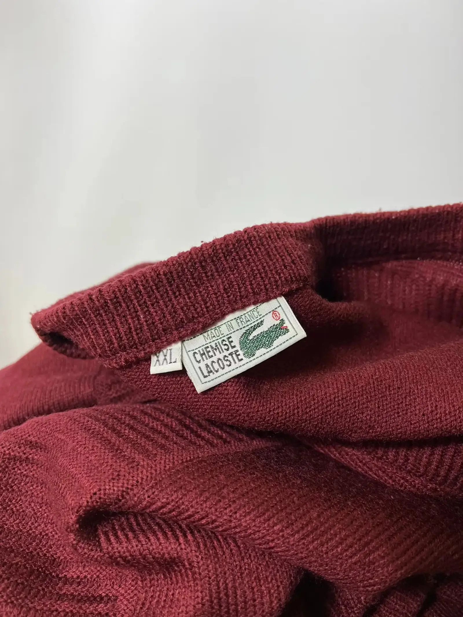 Lacoste × Vintage Vintage Lacoste Chemise knit v-neck sweater Size US XXL / EU 58 / 5 - 3 Thumbnail