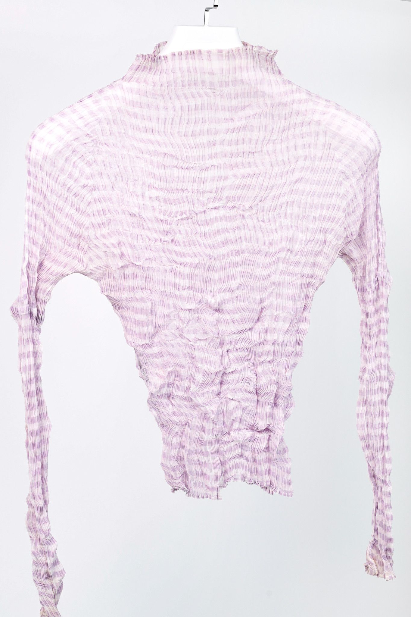 Pleats Please Issey Miyake Issey Miyake Pleated Mock-Neck Long-Sleeve Popcorn Top Size S / US 4 / IT 40 - 3 Thumbnail