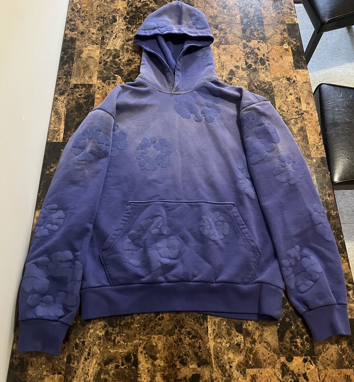 DENIM TEARS Denim Tear Mono Cotten Wreath Hoodie ‘Washed Blue’ Size US S / EU 44-46 / 1 - 1 Thumbnail