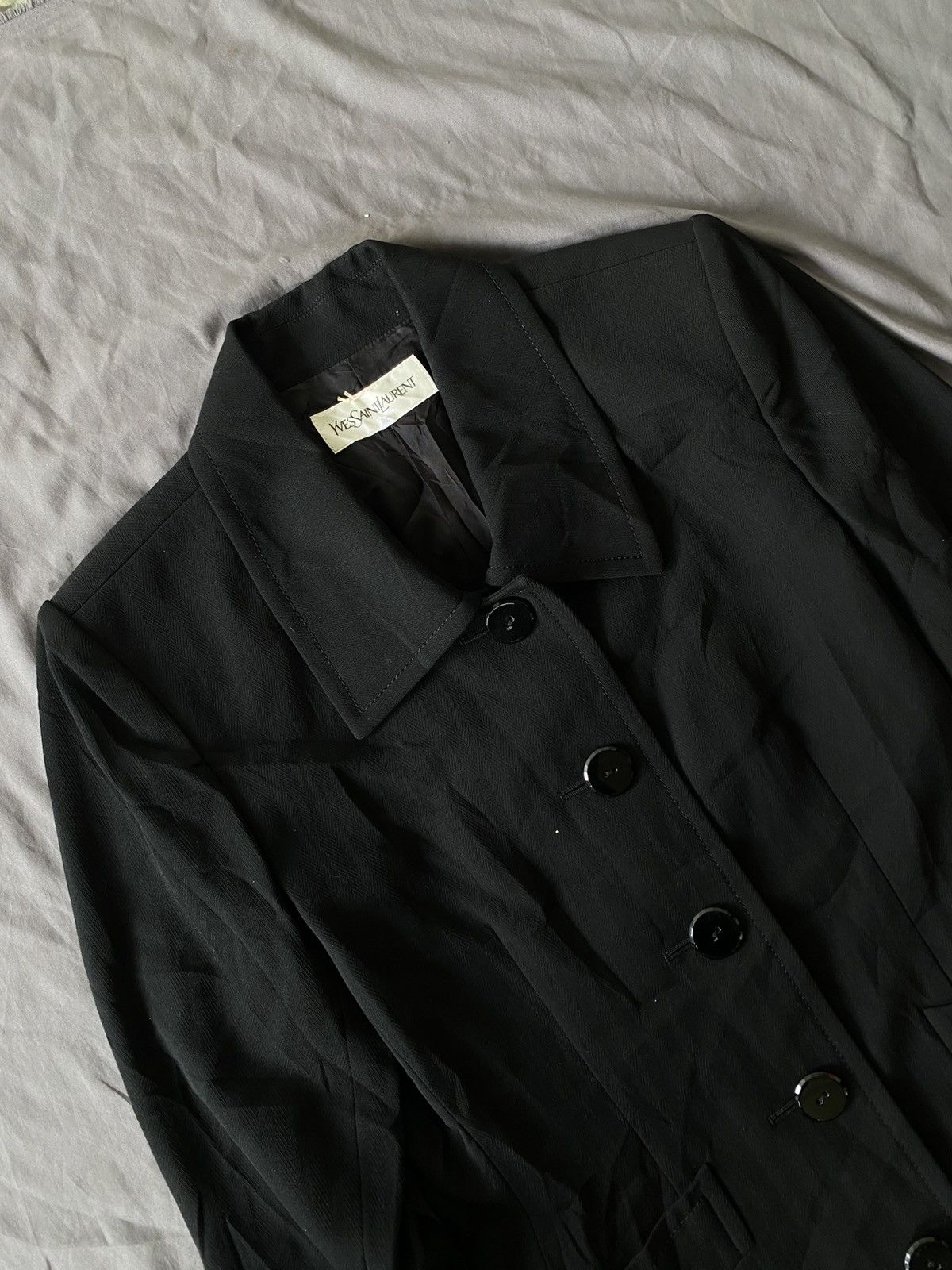 Yves Saint Laurent Vintage Yves Saint Laurent Blazer Herringbone LGB Size XS / US 0-2 / IT 36-38 - 2 Thumbnail