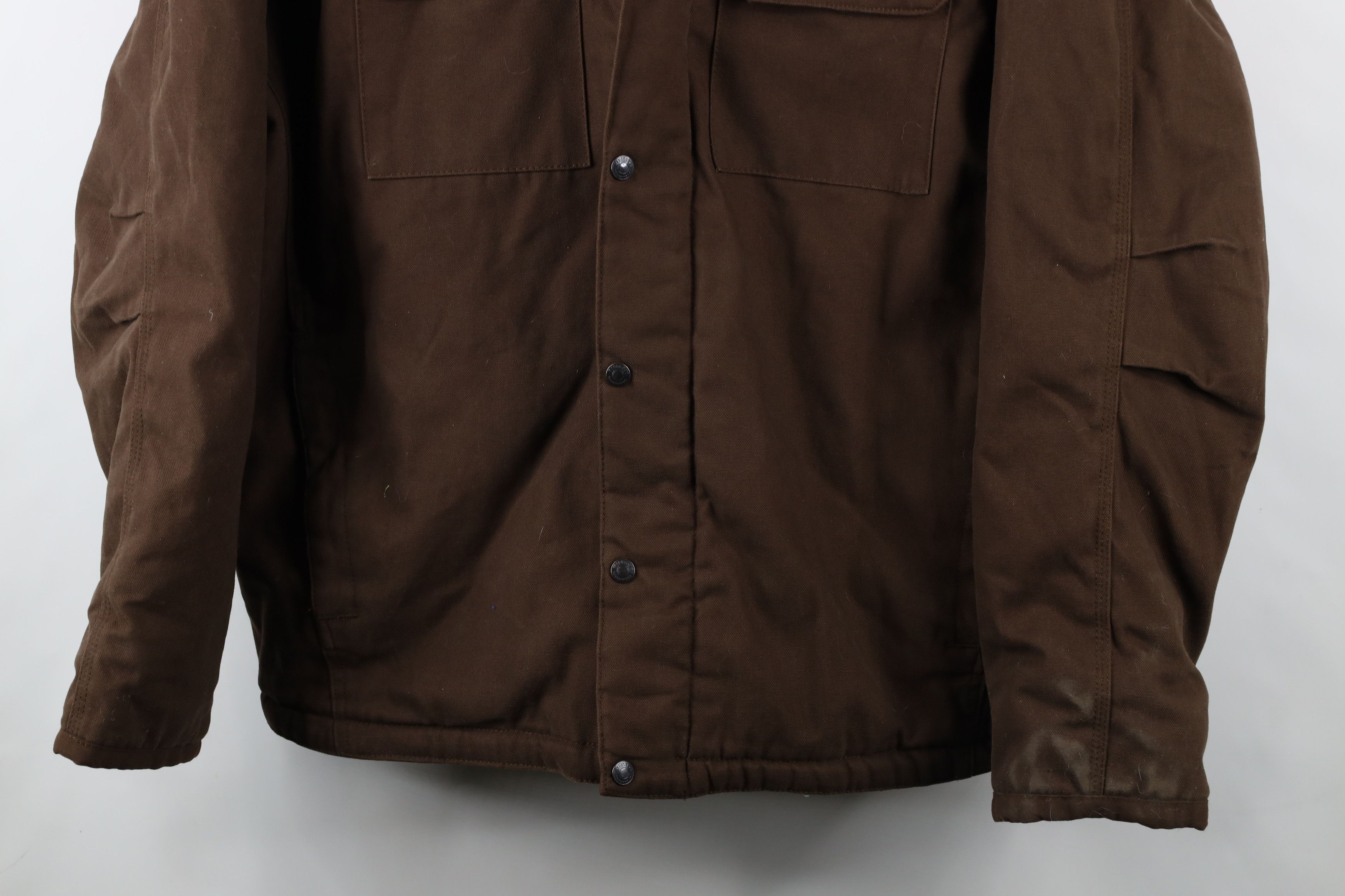 Vintage Vintage Y2K Streetwear Fleece Lined Canvas Hooded Jacket Size US XXL / EU 58 / 5 - 3 Thumbnail
