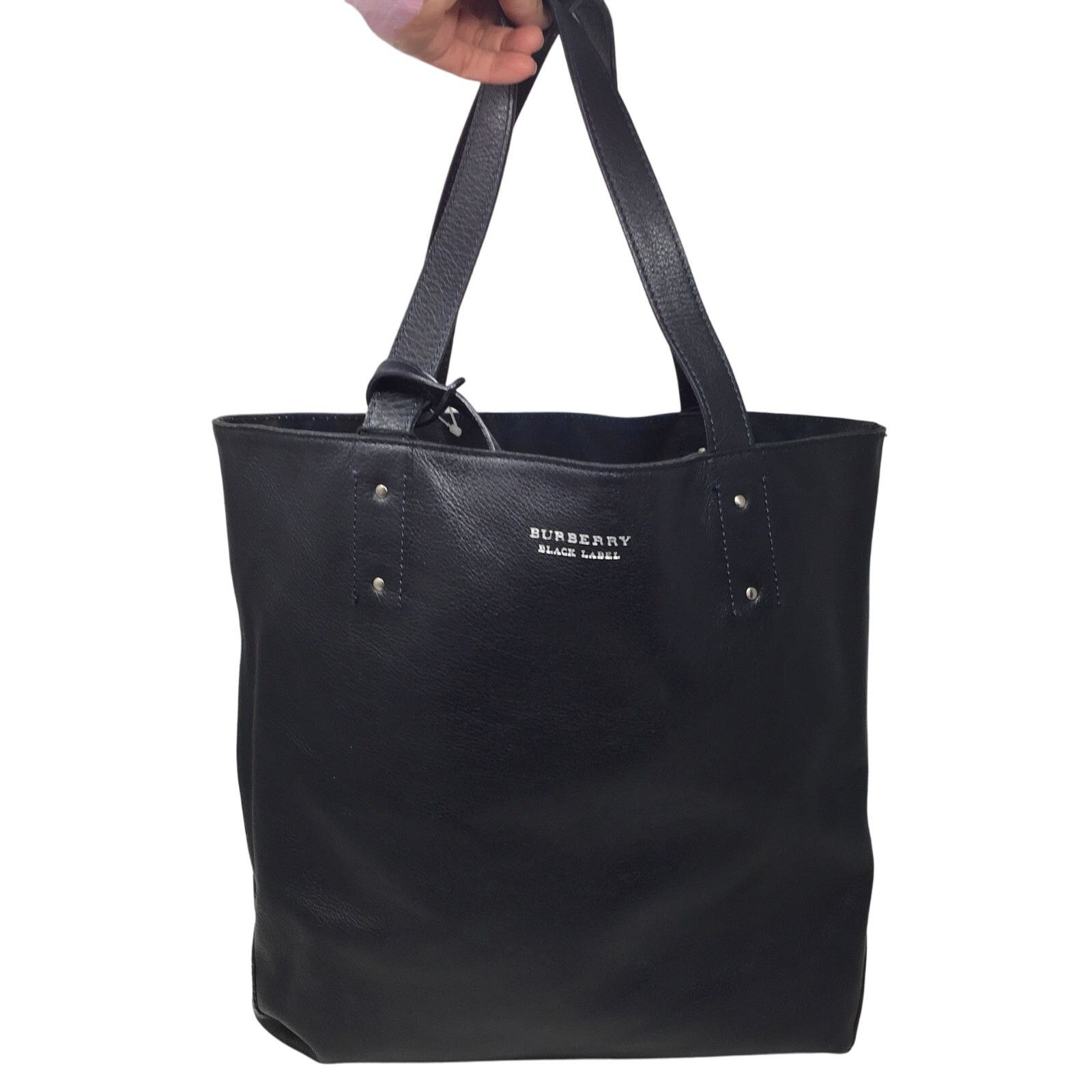 Burberry Burberry Black Label Reversible Black Leather Tote w Pouch Size ONE SIZE - 1 Thumbnail