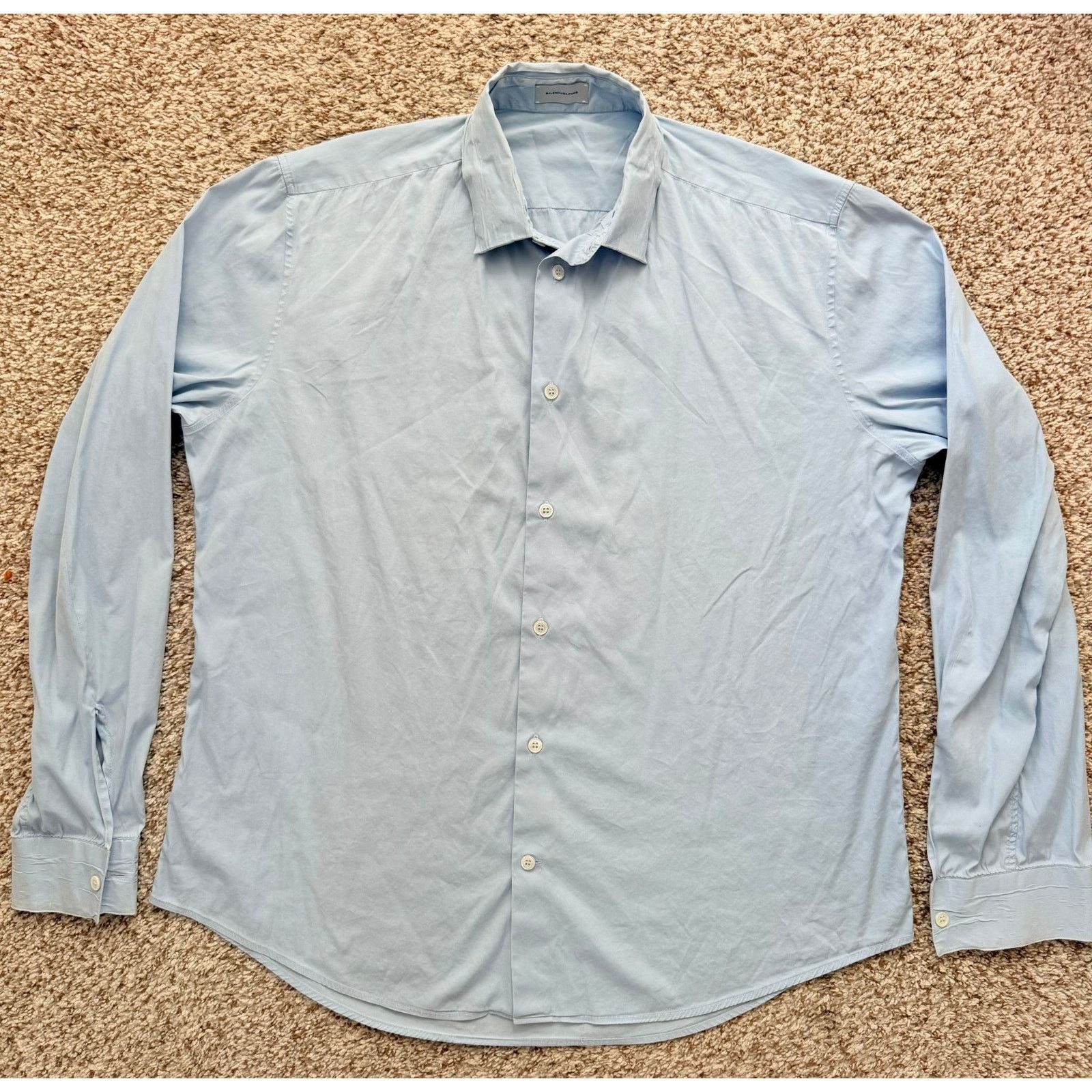 Balenciaga Balenciaga Paris Light Blue size 16/42 Cotton Shirt Size US XS / EU 42 / 0 - 1 Thumbnail