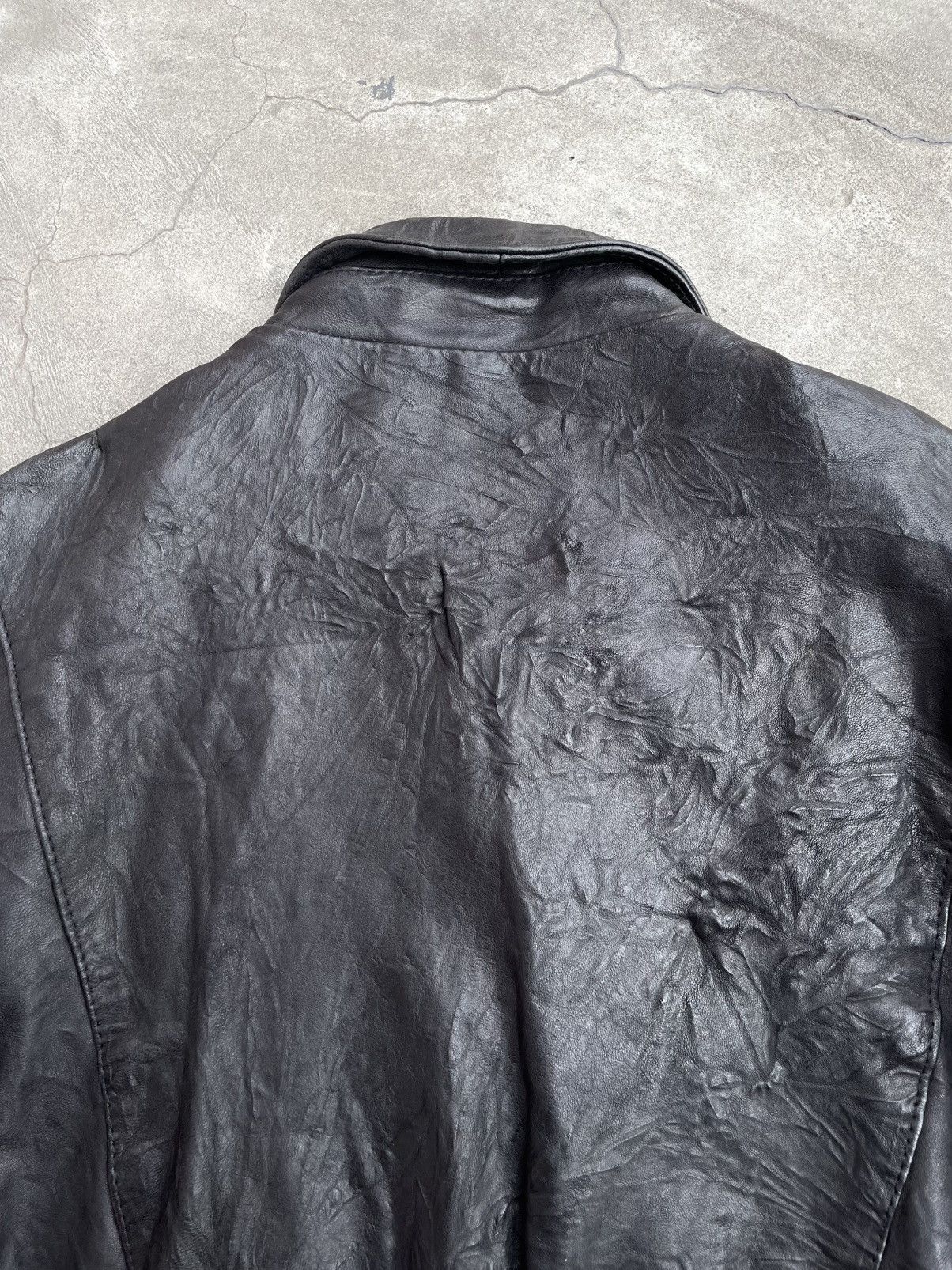 Genuine Leather Grasped Leather: Factured Zip-Jacket Size M / US 6-8 / IT 42-44 - 12 Thumbnail