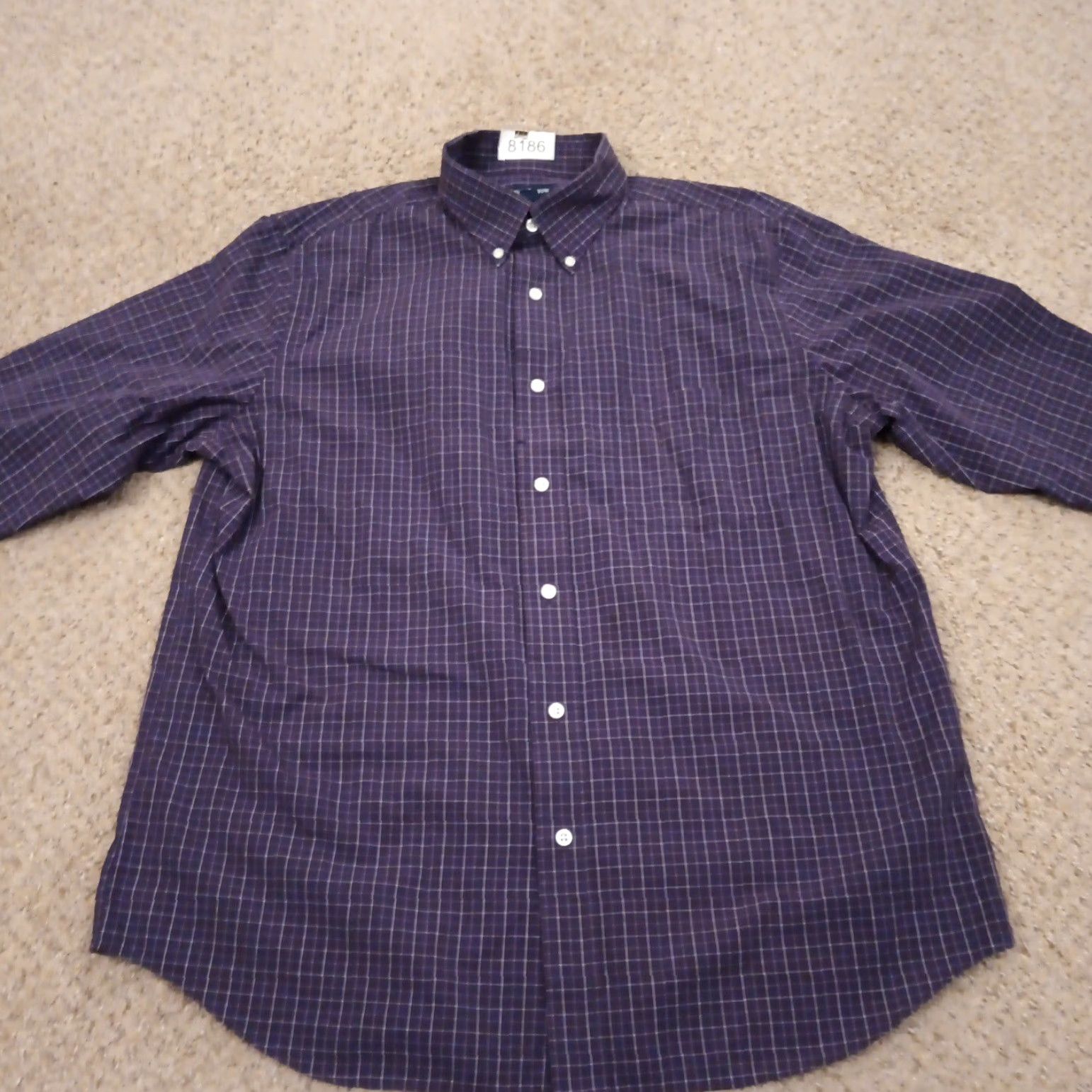 Croft & Barrow Croft & Barrow Shirt Mens Large Purple Plaid Long Sleeve Button Down Size US L / EU 52-54 / 3 - 5 Thumbnail