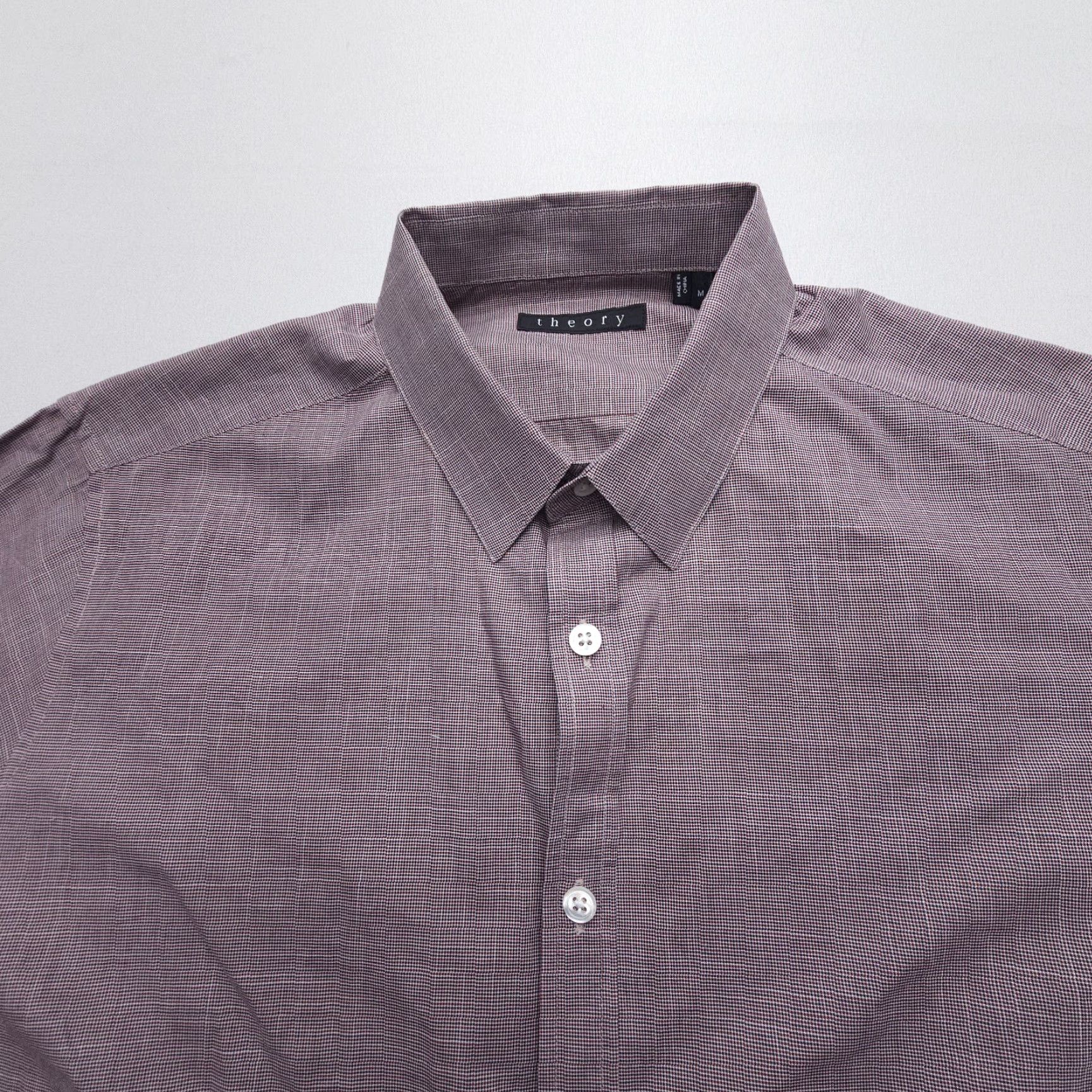 Theory Theory Dress Shirt Mens Medium Red Plaid 100% Cotton Long Sleeve Button-Cuff Classic 90s Preppy Men Size US M / EU 48-50 / 2 - 3 Thumbnail