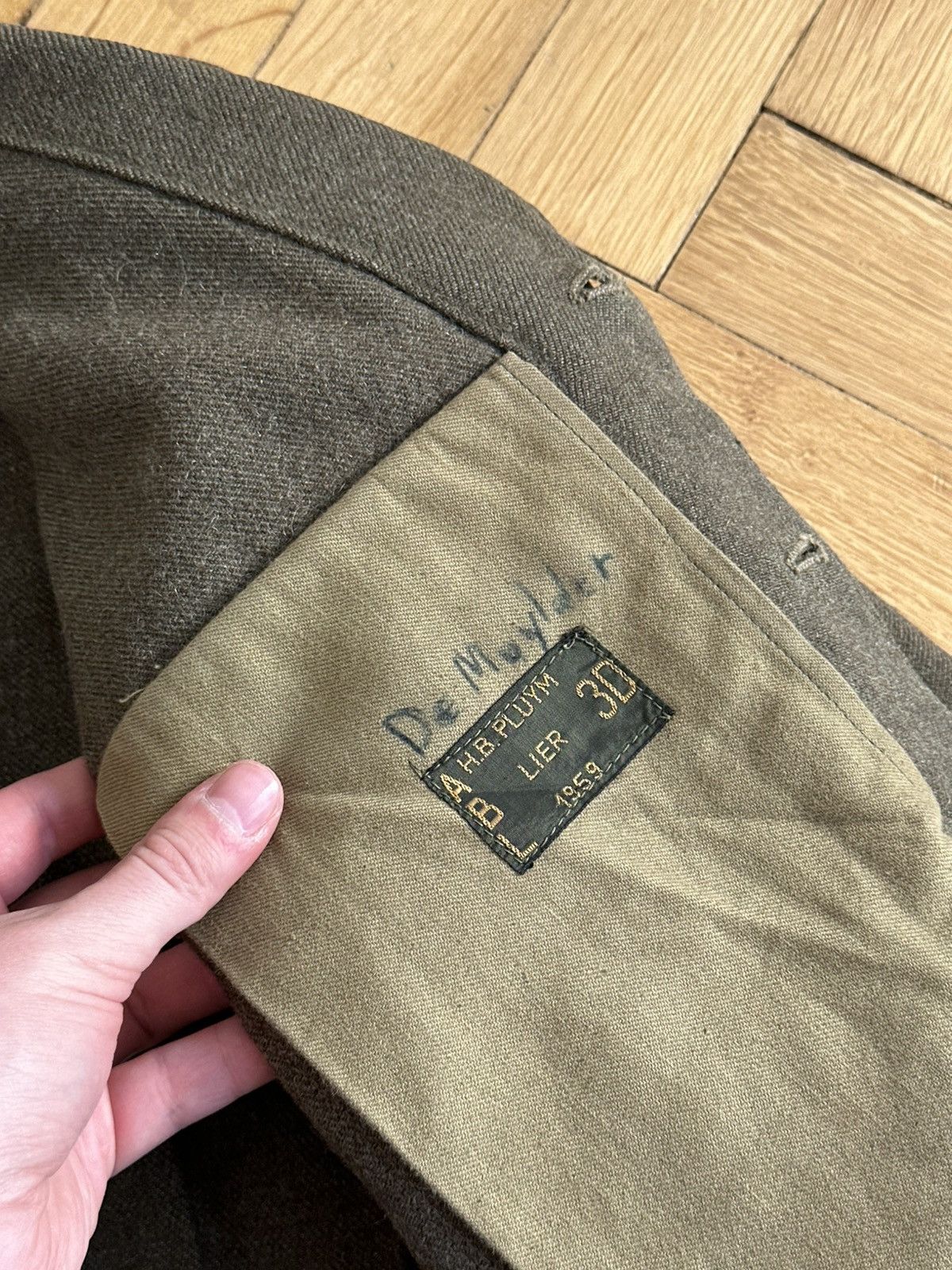 Vintage Vintage Army Belgium 1959 Military Rare Cropped Wool Jacket Size US S / EU 44-46 / 1 - 2 Thumbnail