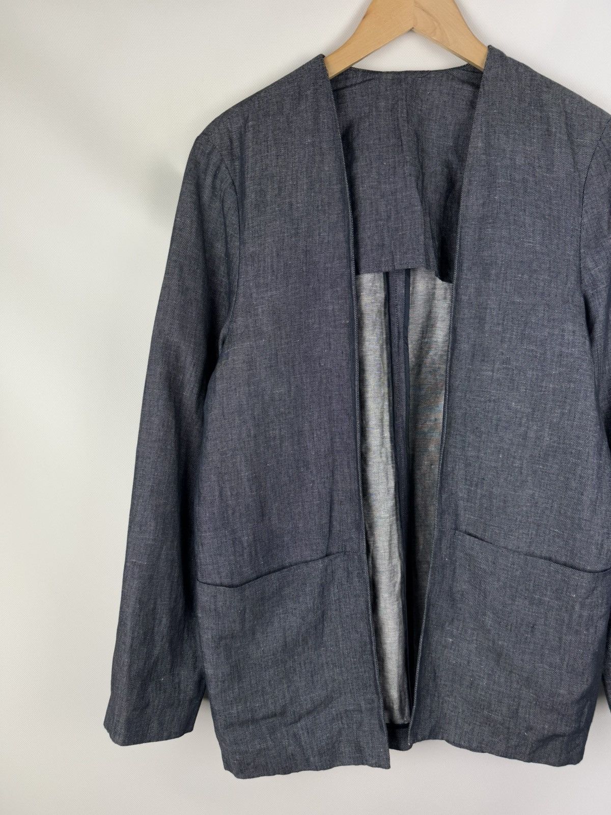 Cos Cos Avant-Garde Lagenlook Cotton / Linen Open Front Jacket Size XL / US 12-14 / IT 48-50 - 2 Thumbnail