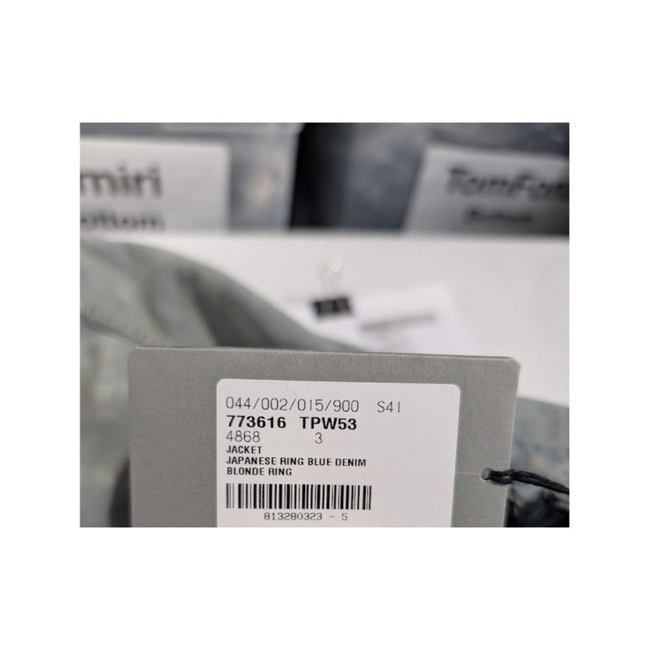 Balenciaga o1rshd1 Jacket Japanese Ring Blue Denim in Blonde Ring Size US L / EU 52-54 / 3 - 21 Thumbnail