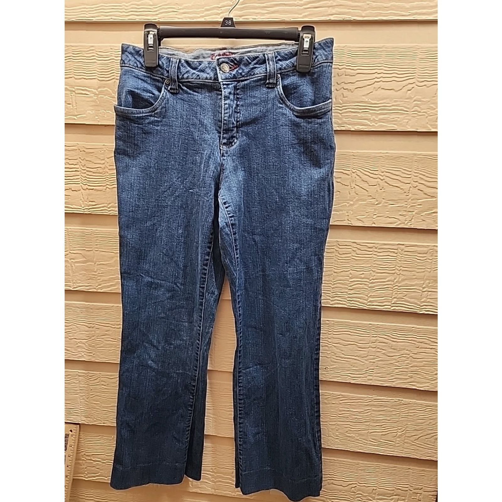 Vintage Smiths Denim Jeans Women's Boot Cut Blue 6 Regular Cotton Polyester Spandex Denim Stretch Pockets Comfort Vintage No Size 28" / US 6 / IT 42 - 2 Thumbnail