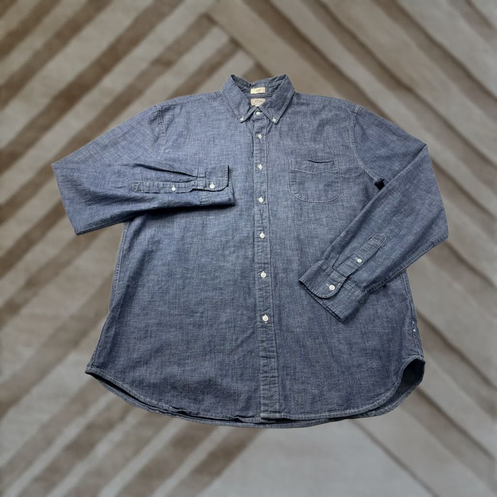 J.Crew J. Crew Shirt Button-Up Slim Chambray Cotton Blue Long Sleeve Button-Down XS-XL Size US XL / EU 56 / 4 - 1 Thumbnail