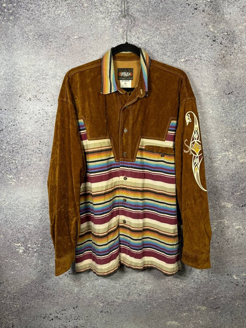 RARE SPINASH Western Flannel Cowboy Cut Aztec Shirt