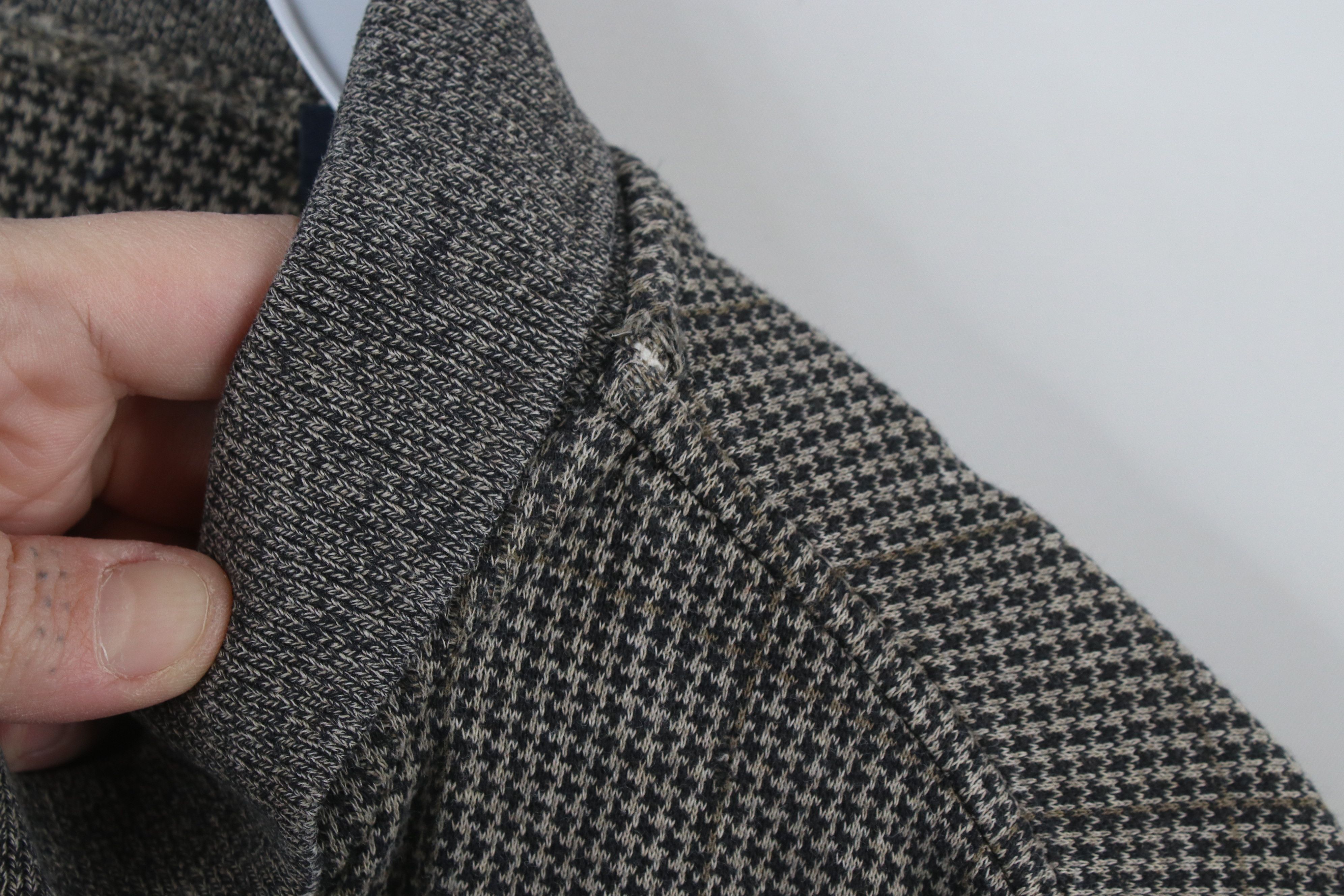 Vintage Vintage 90s Streetwear Heavy Houndstooth Long Sleeve Polo Size US XL / EU 56 / 4 - 4 Thumbnail