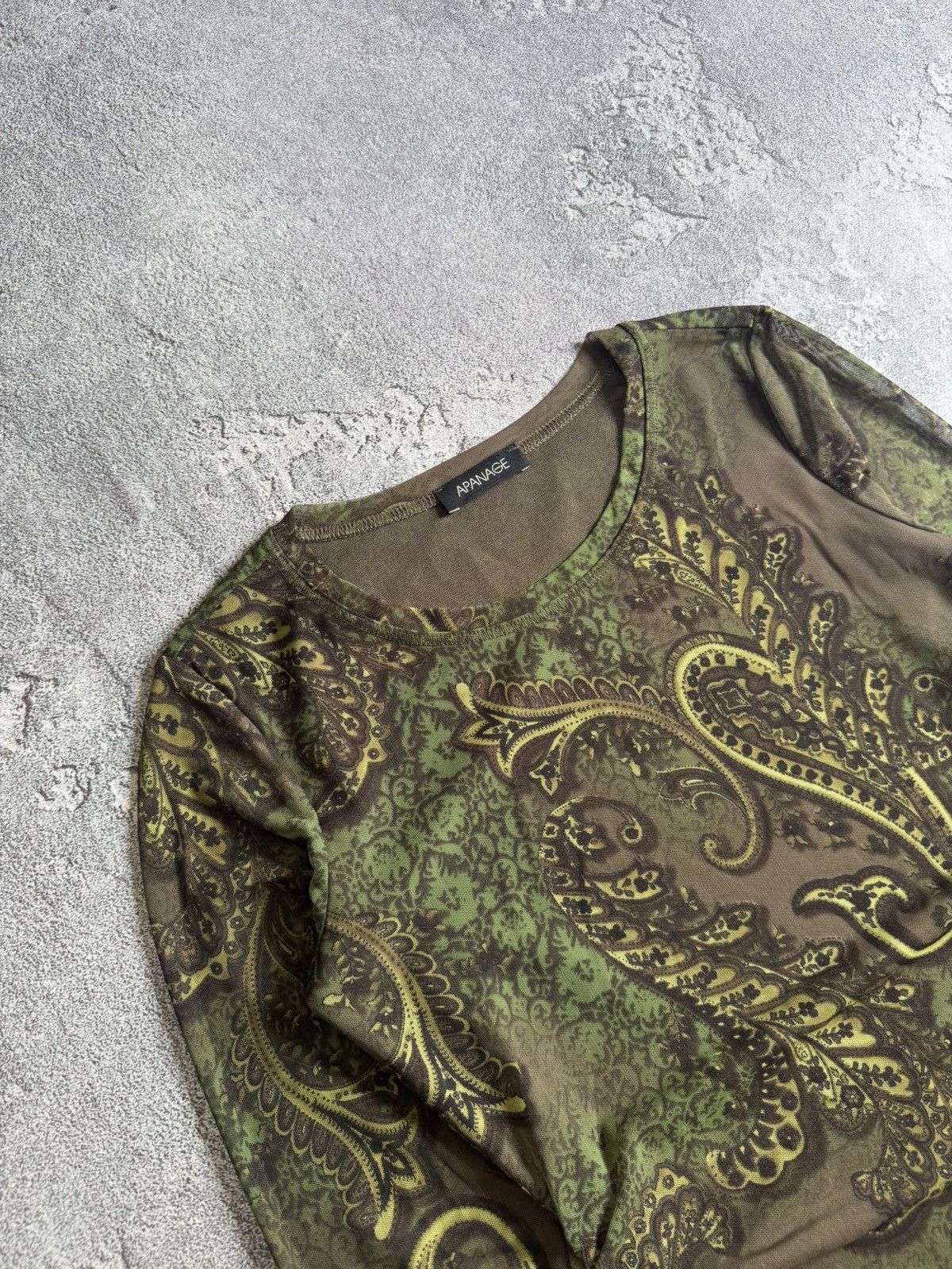 Japanese Brand Apanage all printed flowers mesh long sleeve style Gaultier Size M / US 6-8 / IT 42-44 - 2 Thumbnail