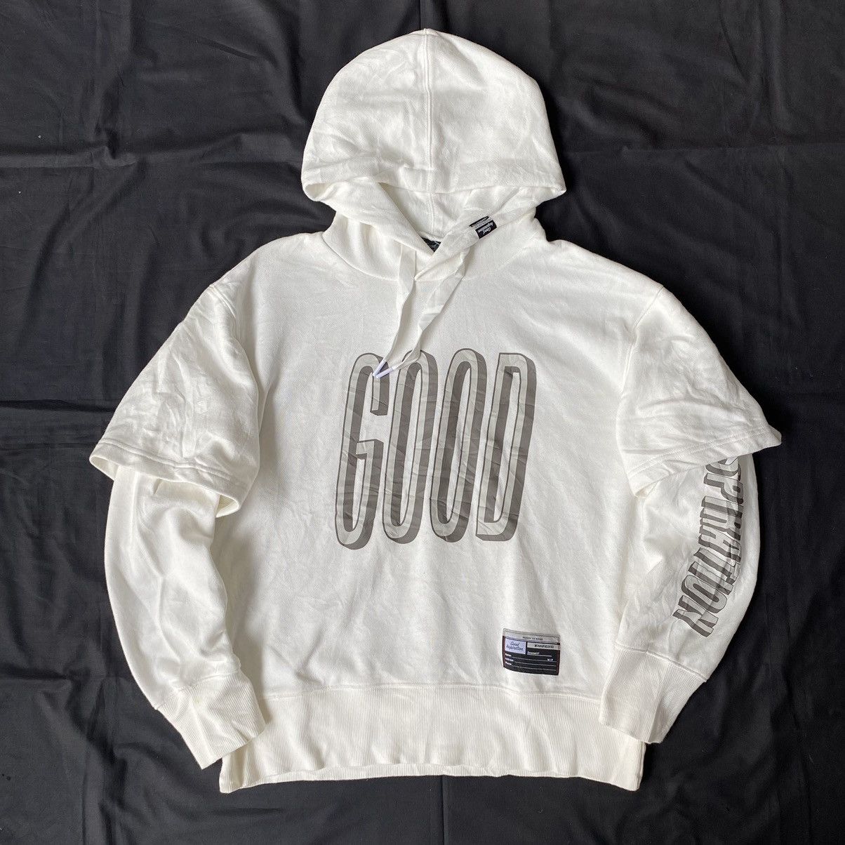 image of Maison Mihara Yasuhiro x Miharayasuhiro Good Inspiration Hoodie in White, Men's (Size Medium)