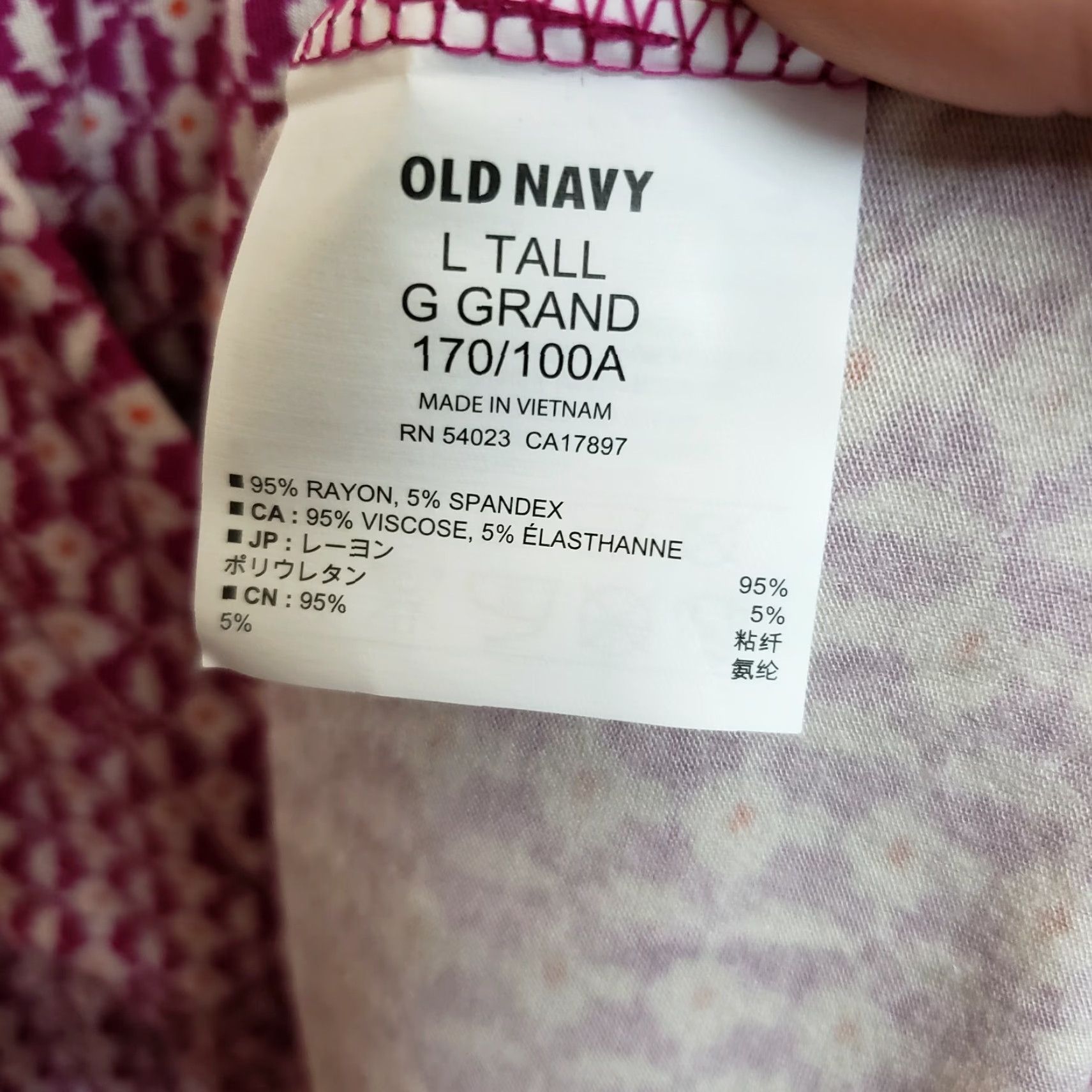 Old Navy Old Navy Womens Cross Front Dress Tank Dress L Tall Purple White Sleeveless Rayon Knit V-Neck Knee Length Womens Size L / US 10 / IT 46 - 8 Thumbnail