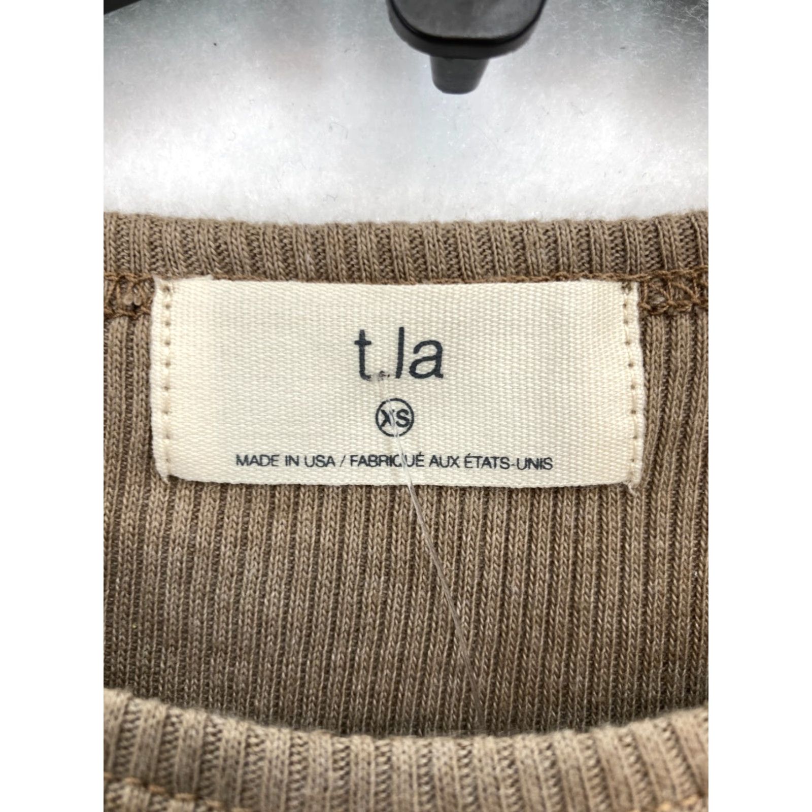 Anthropologie T.La Anthropologie Ribbed Ruffle Sleeve Top Women's XS Beige Knit Round Neck NWT Shirt Size XS / US 0-2 / IT 36-38 - 4 Thumbnail