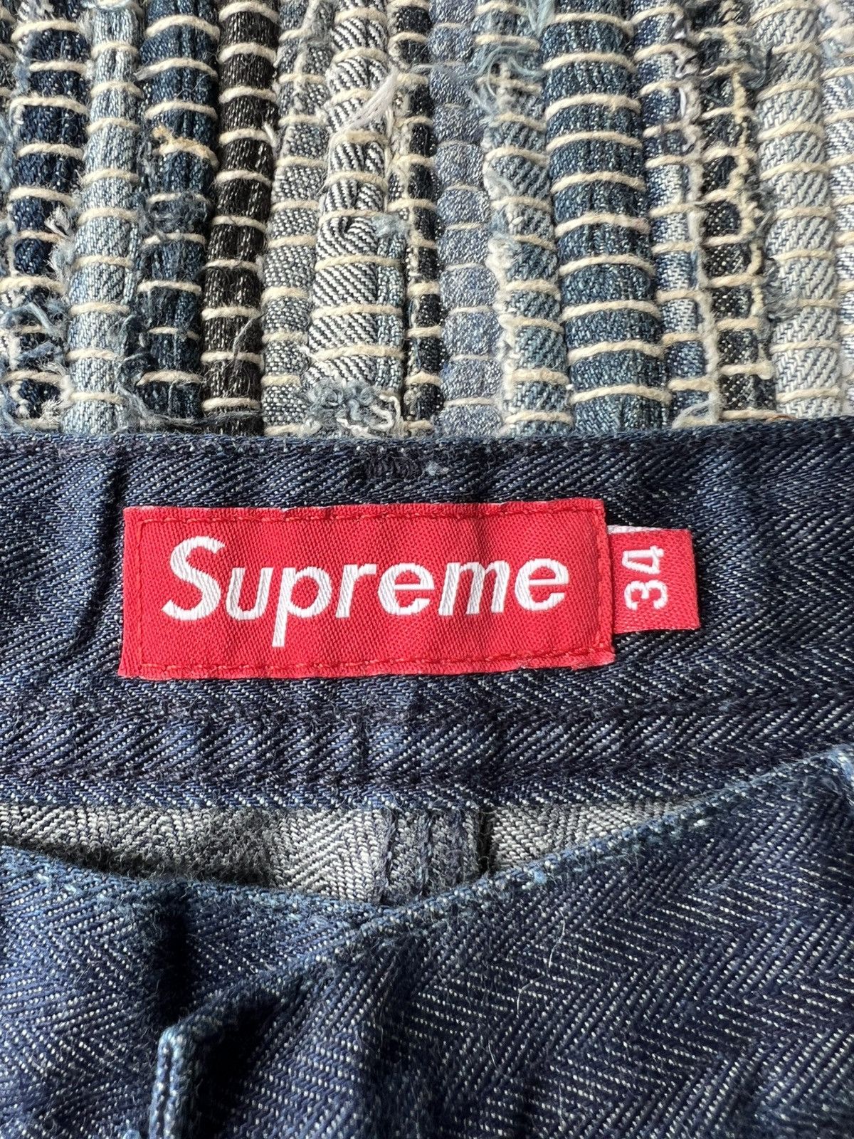 Supreme Supreme 🇺🇸 Herringbone Denim Painter Jorts Jeans Pants Size US 34 / EU 50 - 7 Thumbnail