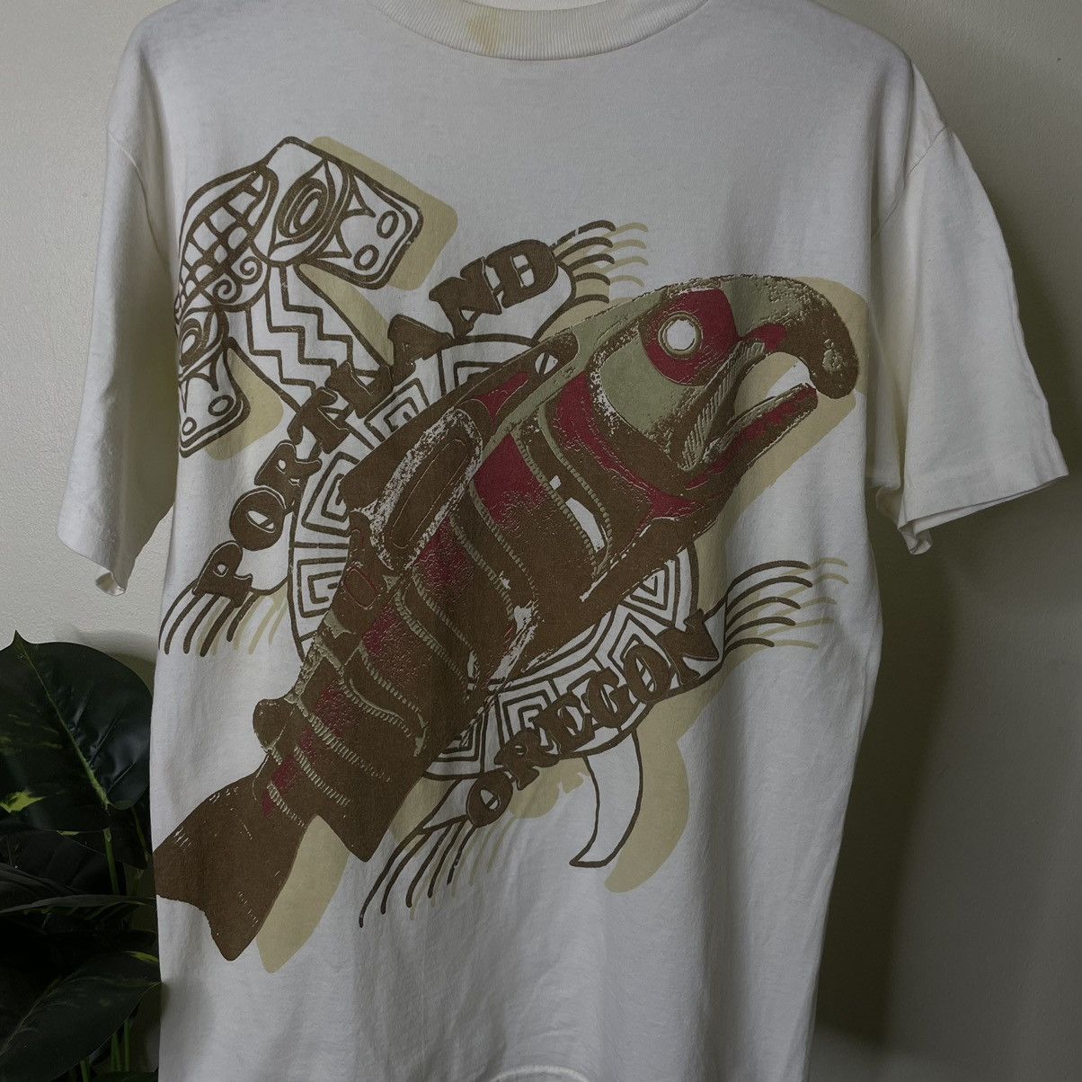 Vintage 1990s Portland Oregon Ancient Art T Shirt Made in USA Size US M / EU 48-50 / 2 - 2 Thumbnail