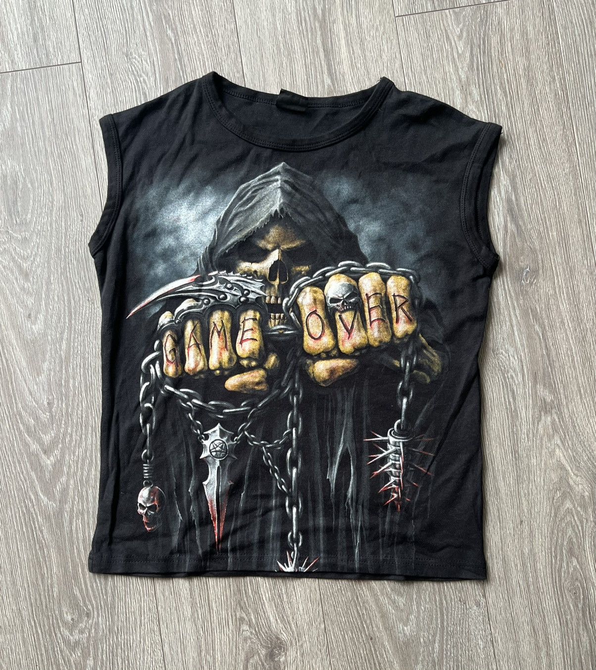 Vintage Y2K Vintage Spiral Rock Metal Gothic Skull Tee Tank Top Size US M / EU 48-50 / 2 - 1 Thumbnail