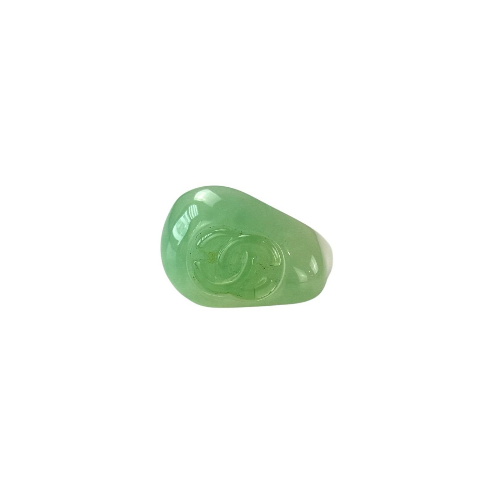 Chanel Chanel CC Faux Jade Ring Size ONE SIZE - 1 Thumbnail