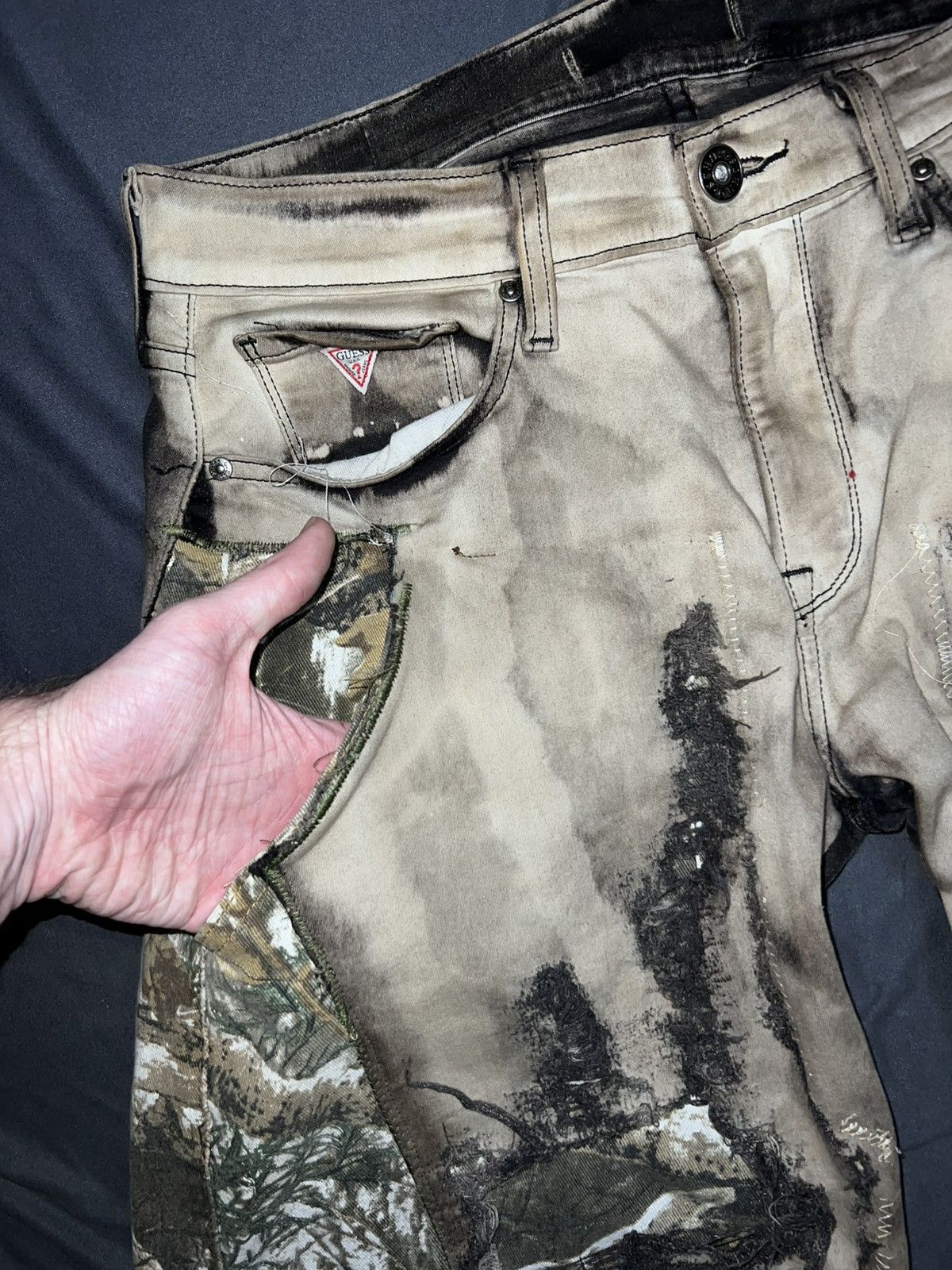 Handmade Baggy y2k camo pants Size US 34 / EU 50 - 3 Thumbnail